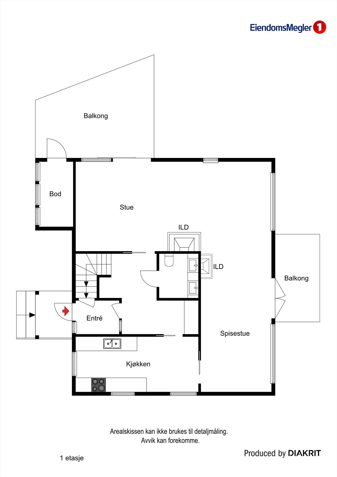 Plantegning 1. etasje Galleribilde