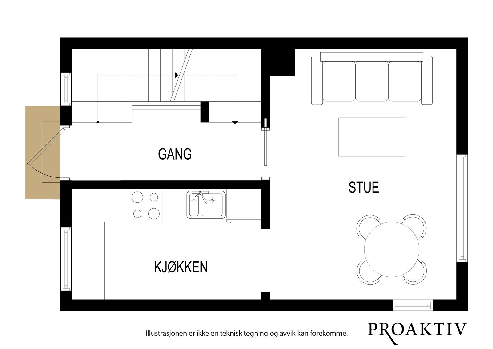 Plantegning 1. etasje Galleribilde