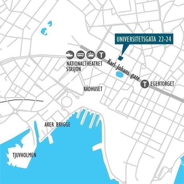 Kort vei til Karl Johans gate og Nationaltheatret stasjon Galleribilde