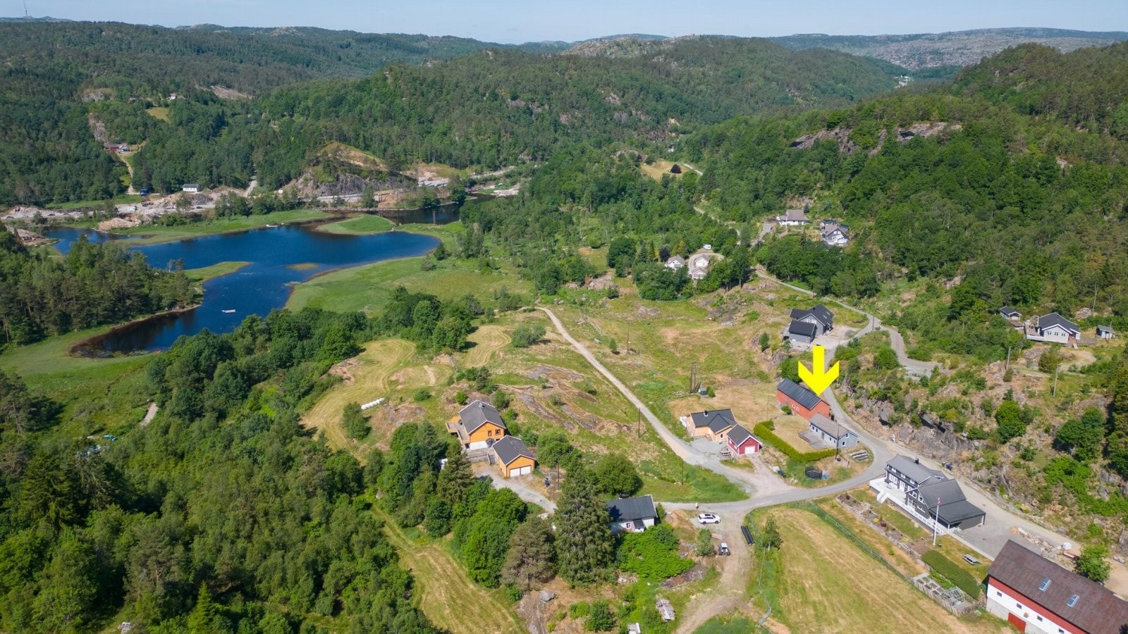 Oversiktsbilde - ny hovedvei i bakgrunnen Galleribilde