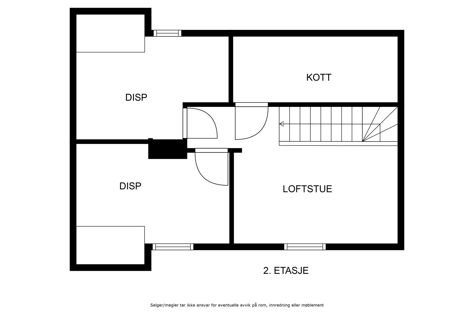 Plantegning - loftsetasje Galleribilde