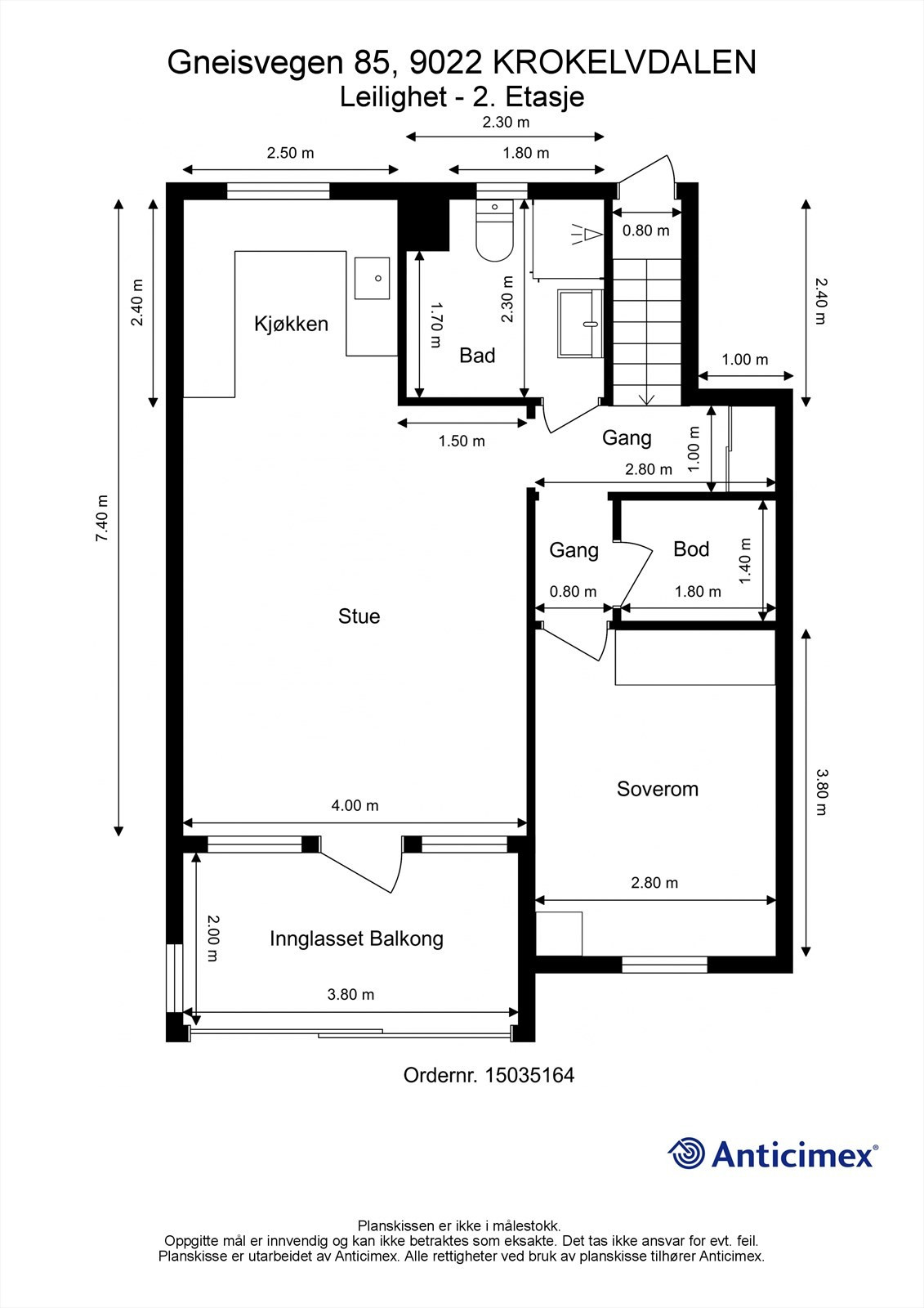 Planillustrasjon av leiligheten