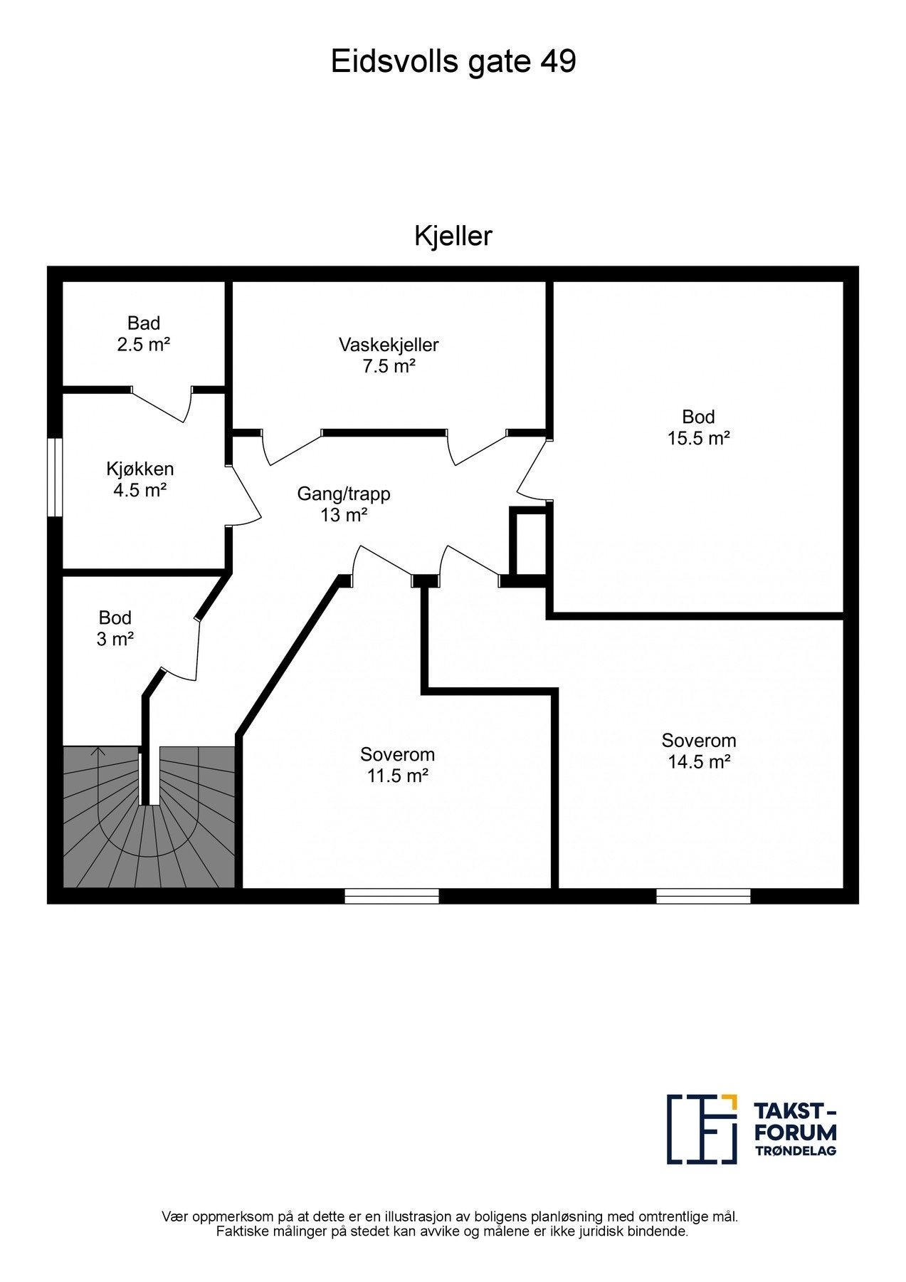 Planskisse kjeller Galleribilde