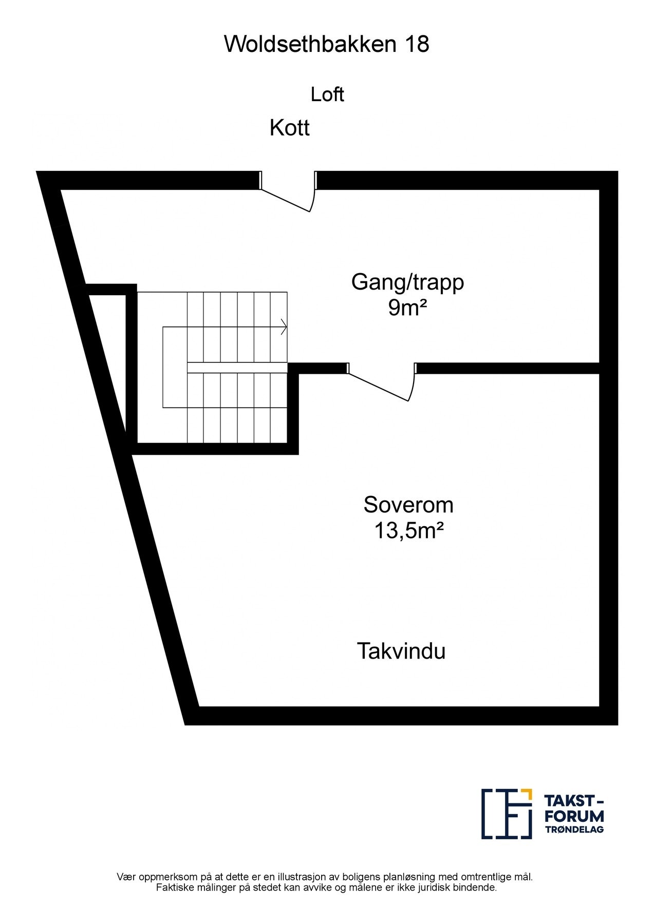 Plantegning - Loft. Galleribilde