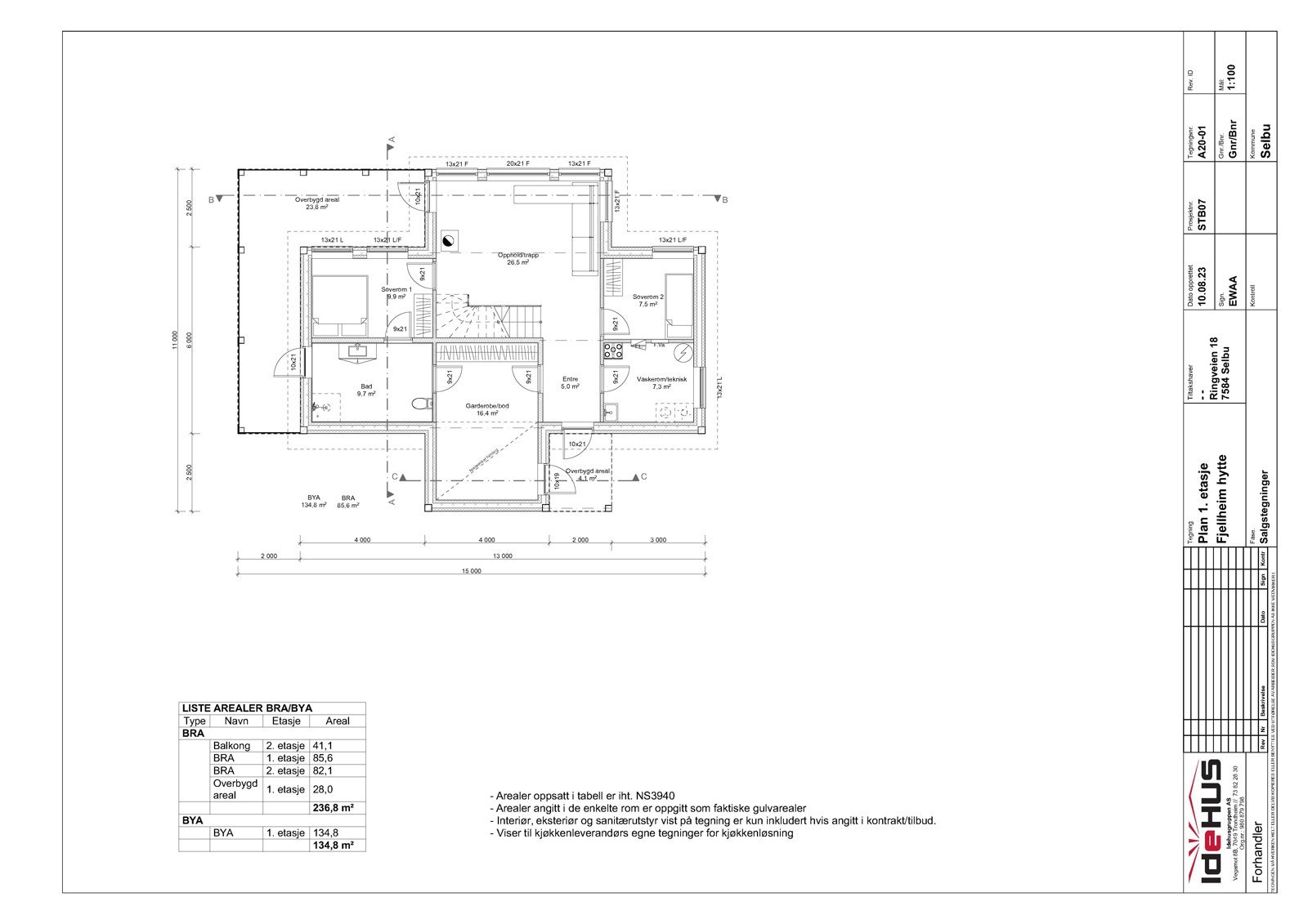 Plantegning 1. etasje Galleribilde