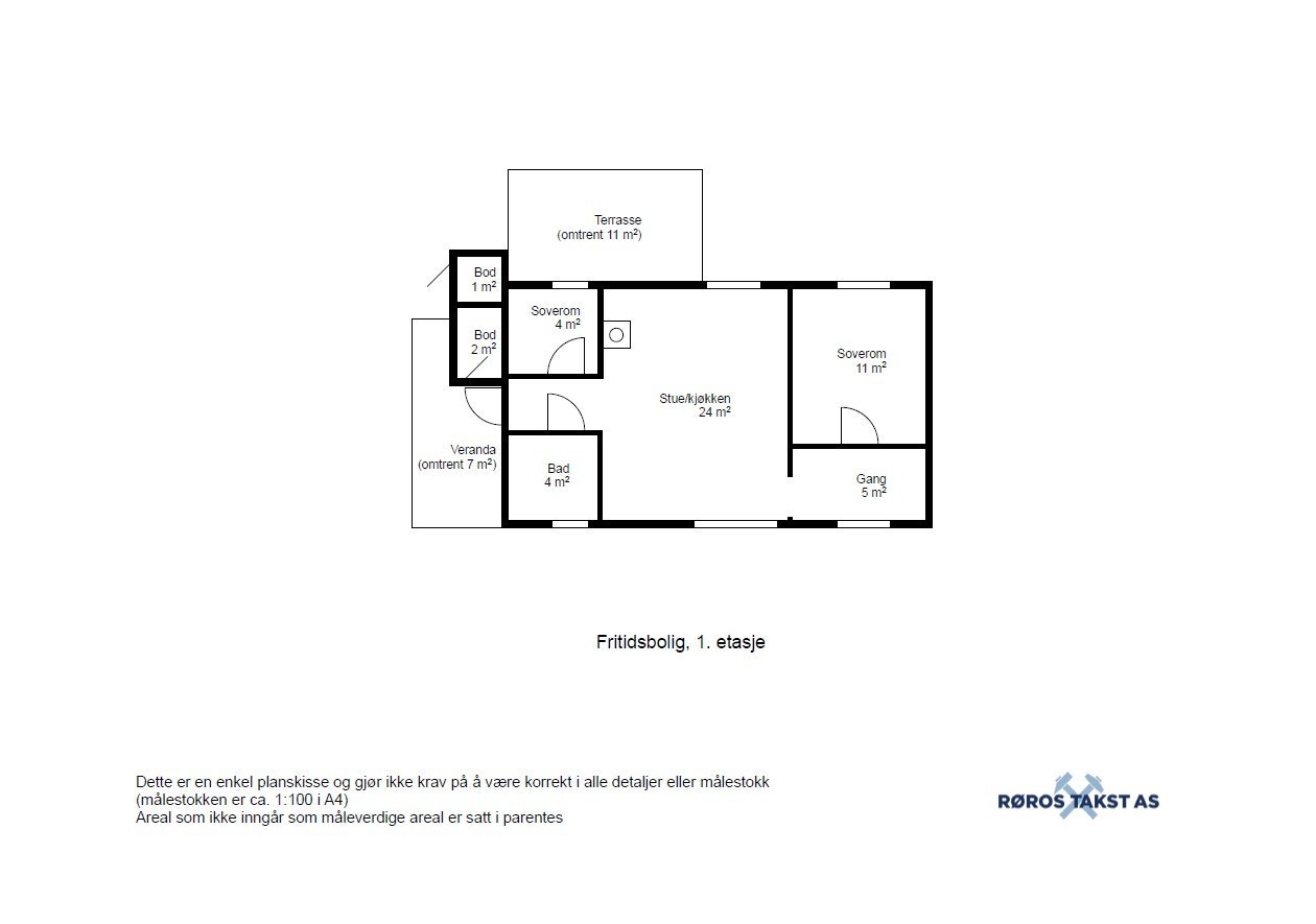 Planskisse - Fritidsbolig, 1. etasje Galleribilde
