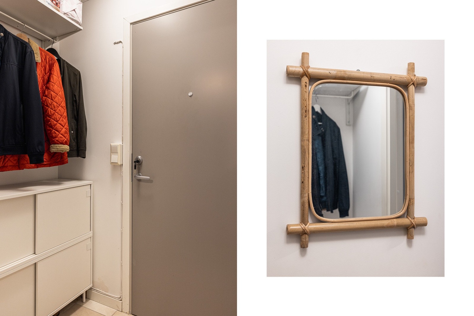 Entré med åpen garderobe. Galleribilde