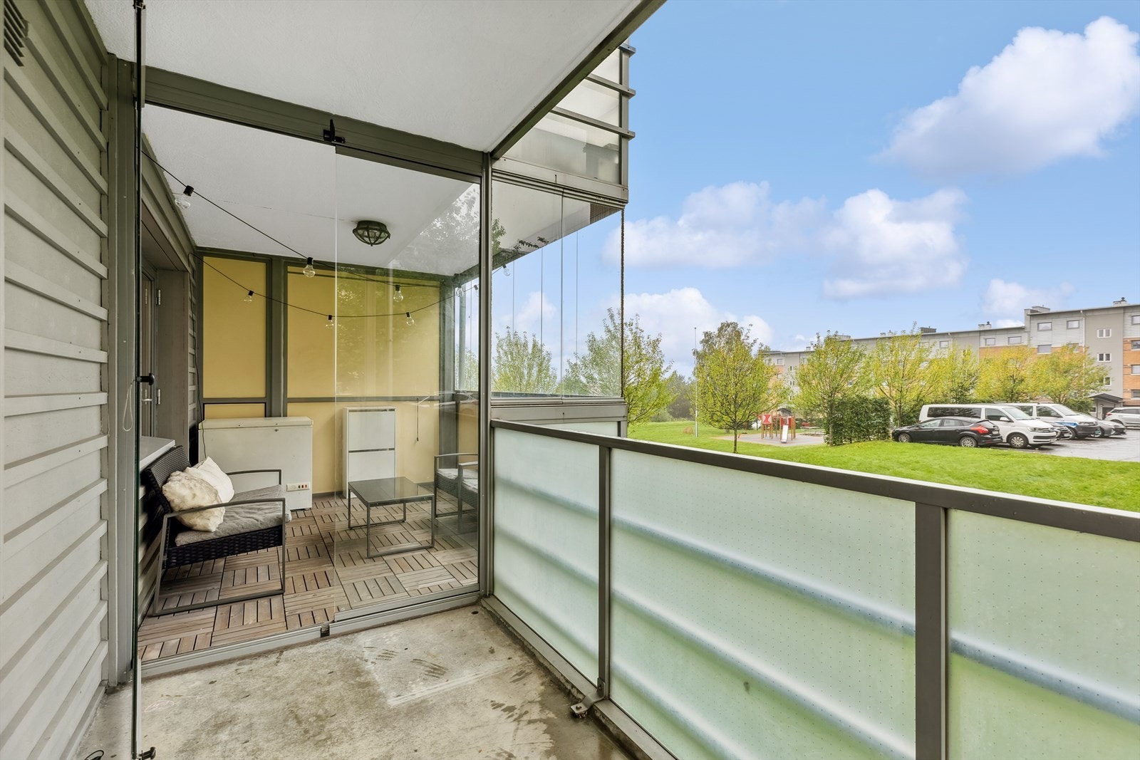Delen som ikke er innglasset er på 5.3 m² og er overbygd og skjermet Galleribilde