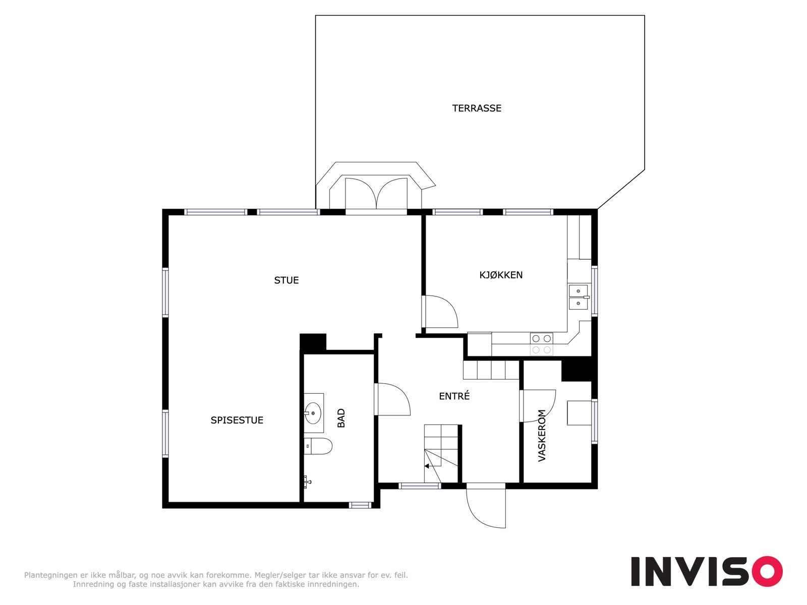 Alternativ plantegning uten soverom i 1. etasje. Galleribilde