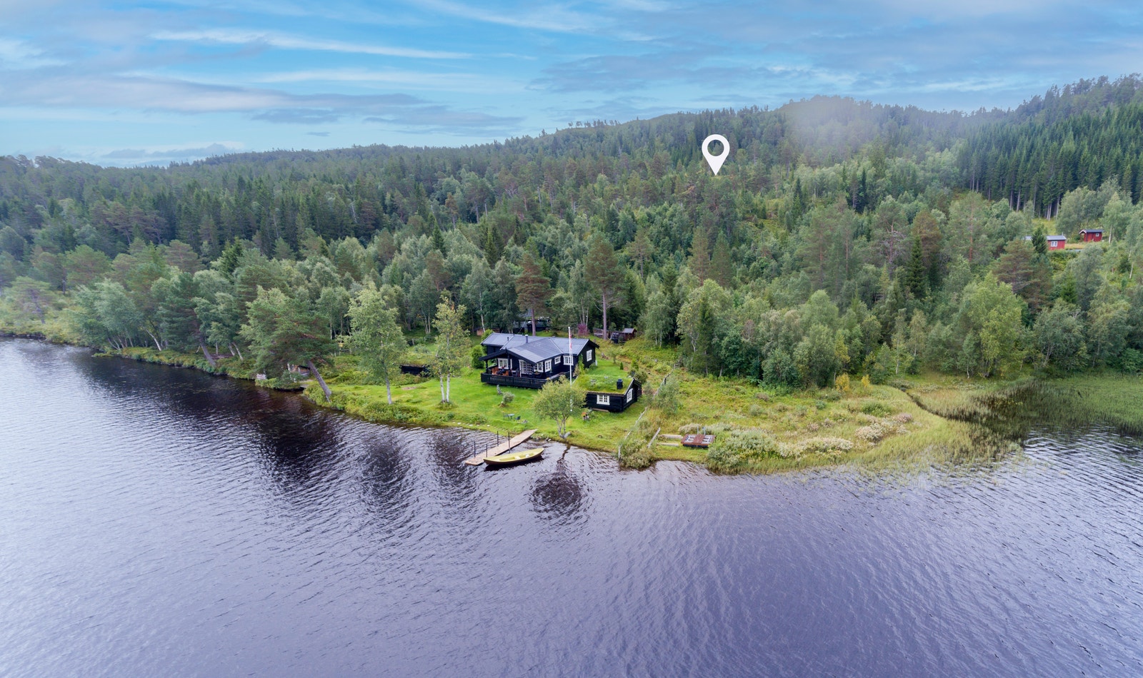 Tomtene som ligger nærmest Frilsjøen er ca.100 m fra vannkanten Galleribilde