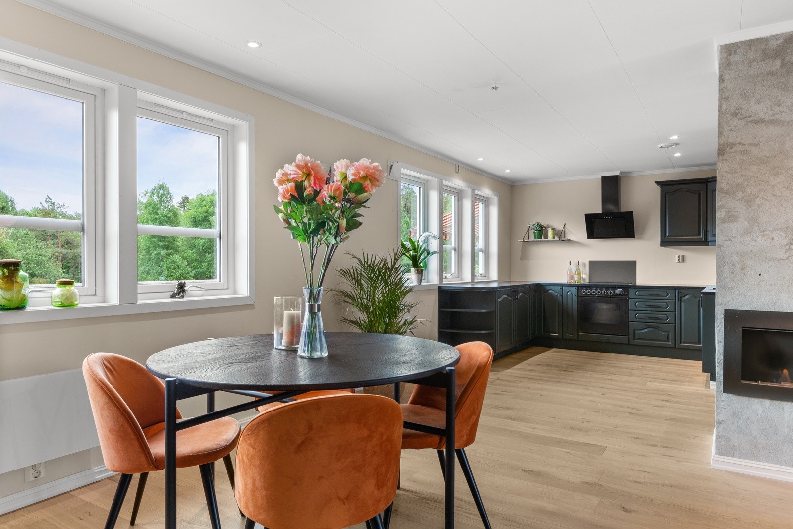 God plass til spisebord. Merk alle vinduer som gir godt med lysinnslipp. Galleribilde