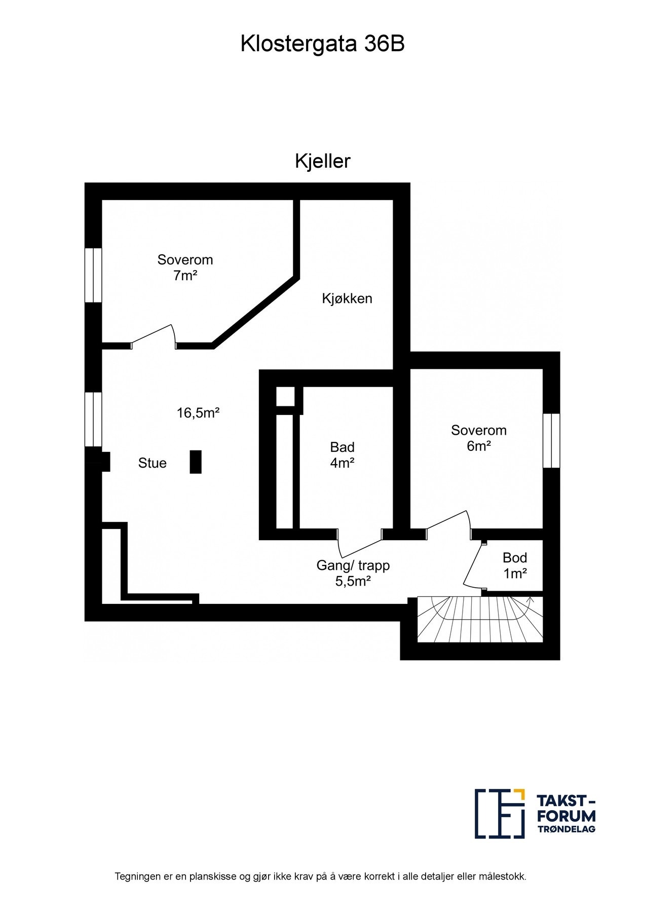 Planskisse kjeller. Galleribilde