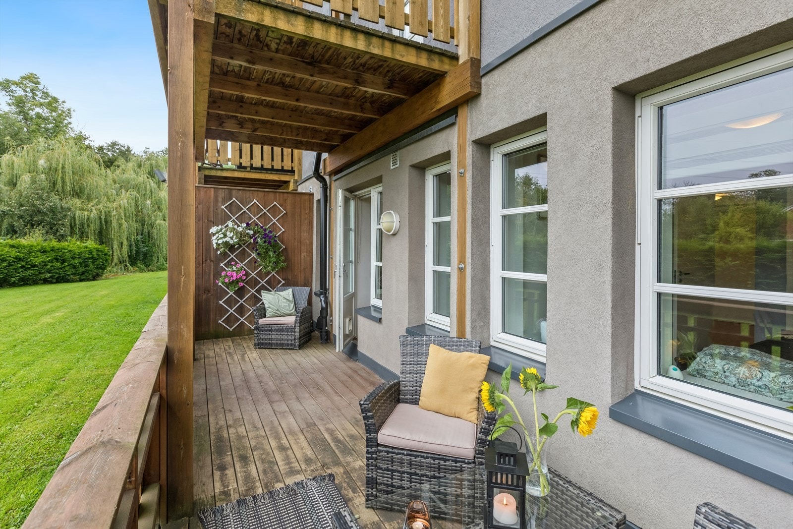 Port fra terrassen og ut til fellesarealene. Galleribilde