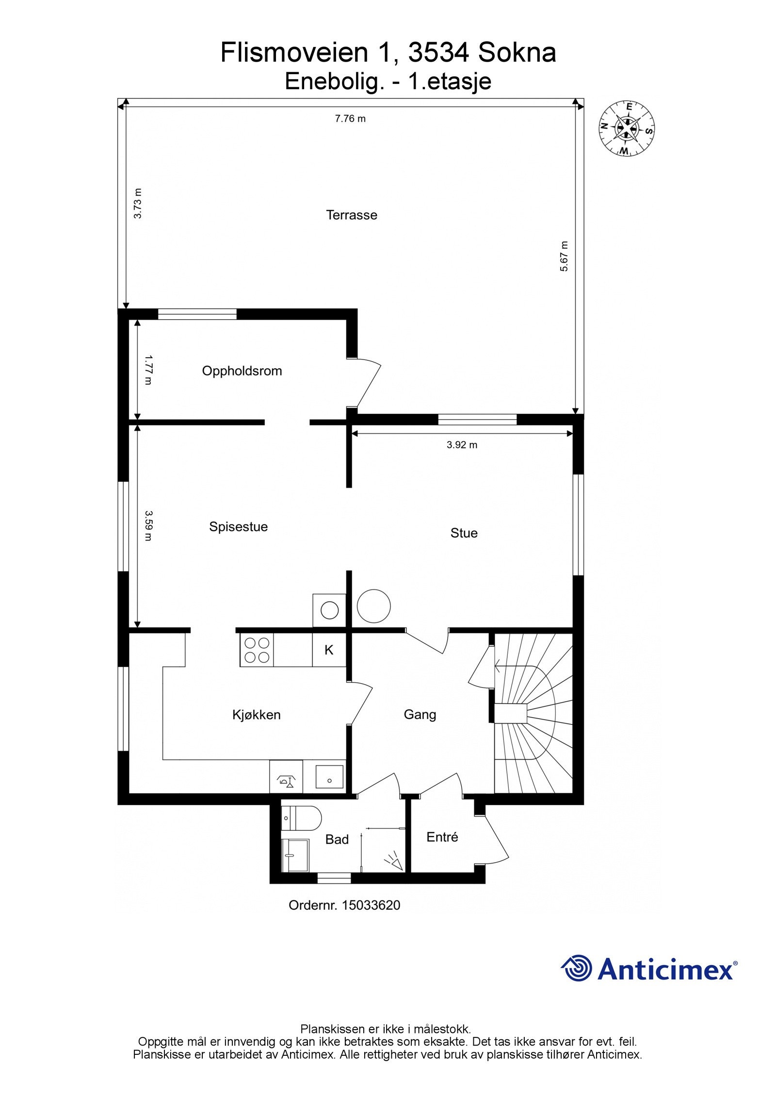 Plantegning 1. etasje Galleribilde