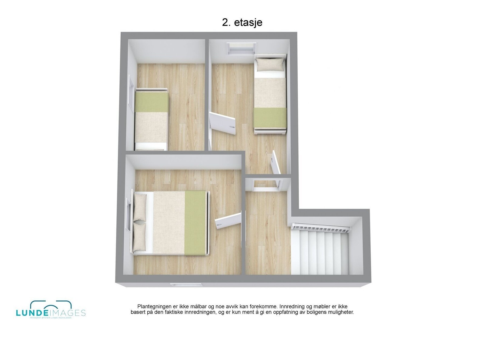 Plantegning 2. etasje 3D - ikke målbar Galleribilde