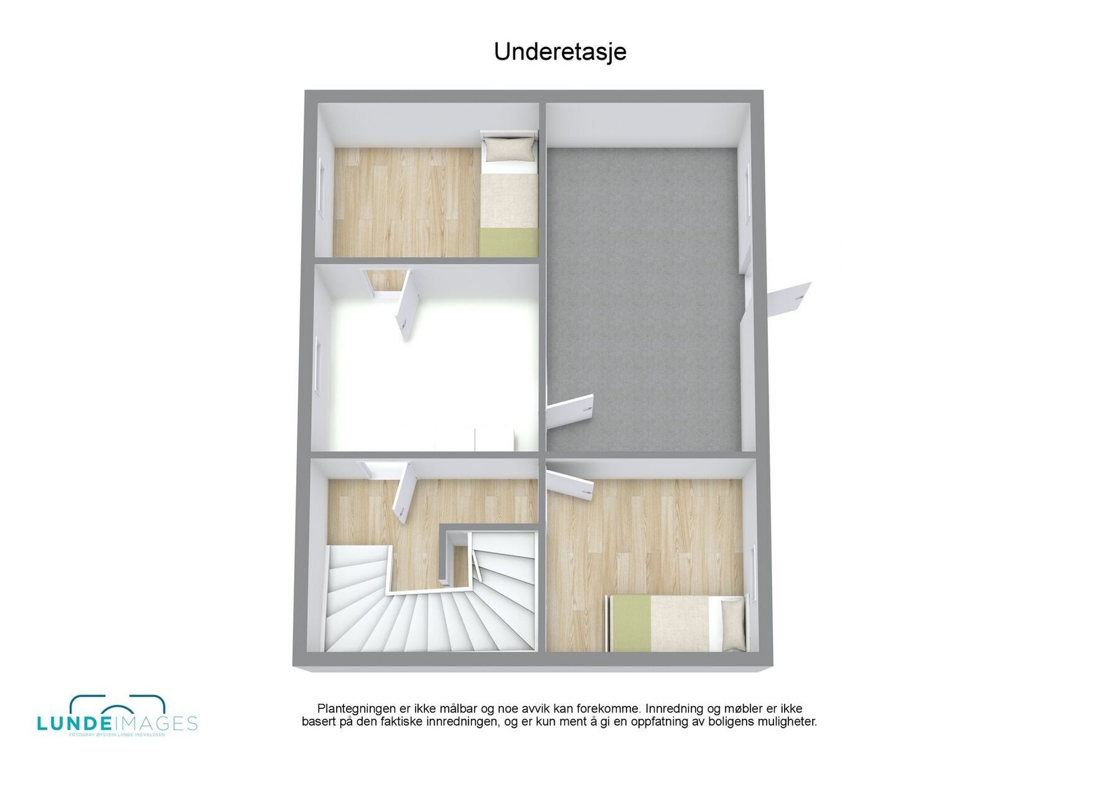 Plantegning underetasje 3D - ikke målbar Galleribilde