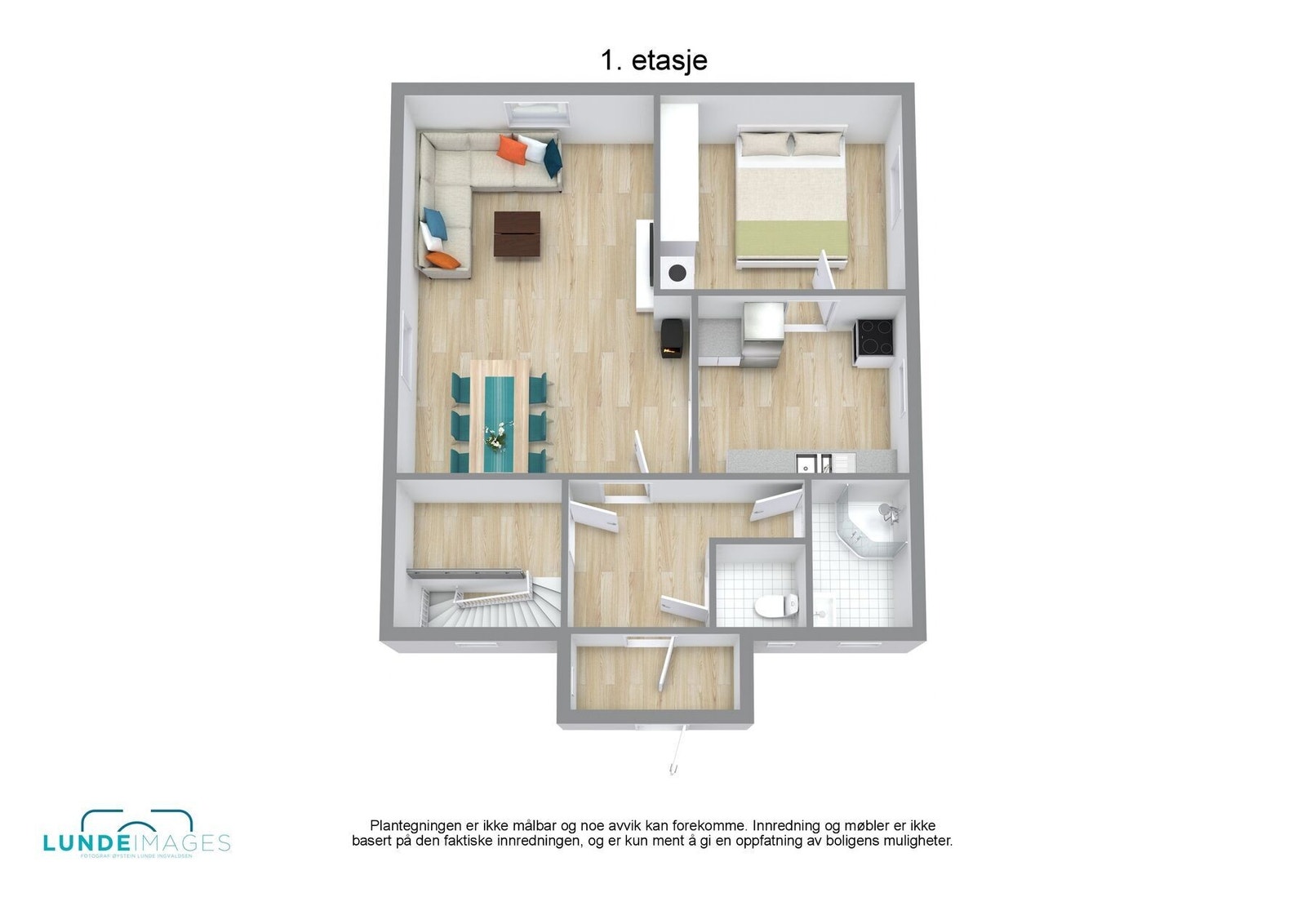 Plantegning hovedplan 3D - ikke målbar Galleribilde