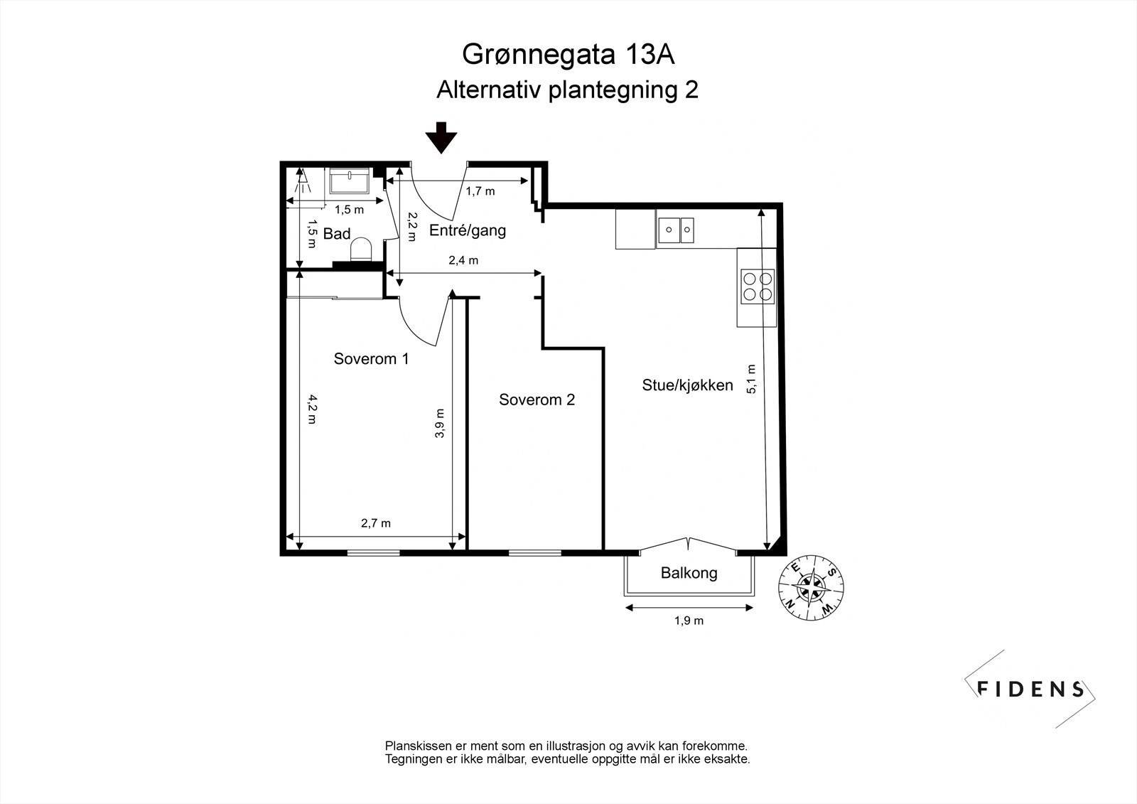Alternativ planløsning 2 Galleribilde