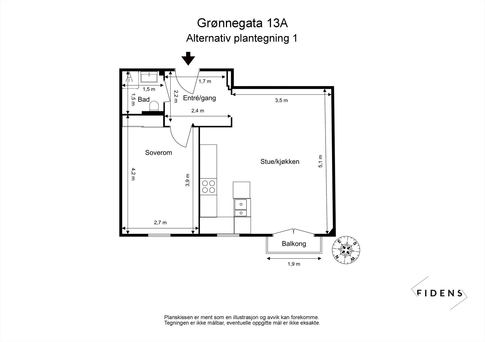 Alternativ planløsning 1 Galleribilde