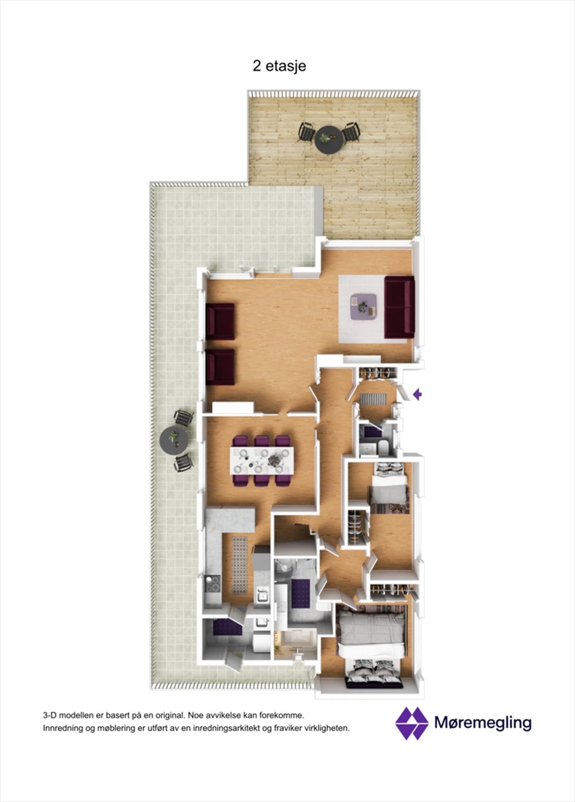 Planskisse 3D - 2. etasje Galleribilde