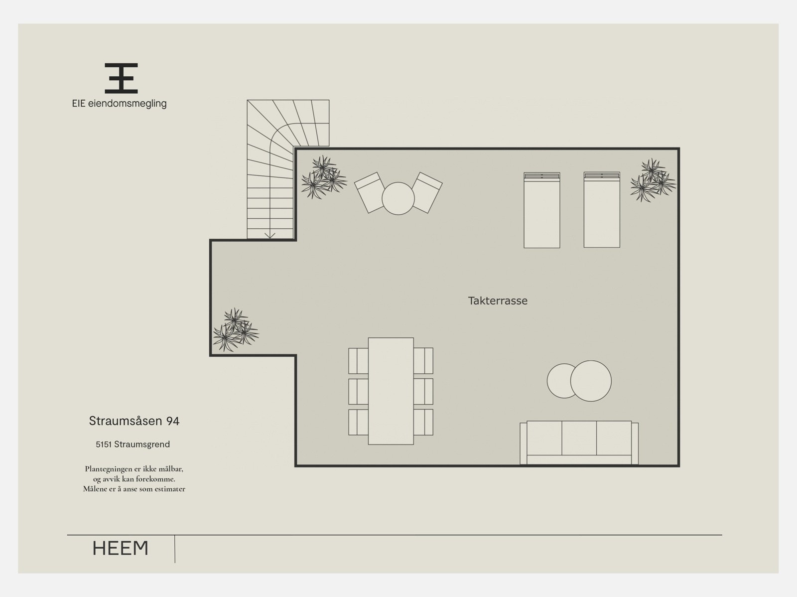 Takterrasse plantegning | EIE eiendomsmegling Galleribilde