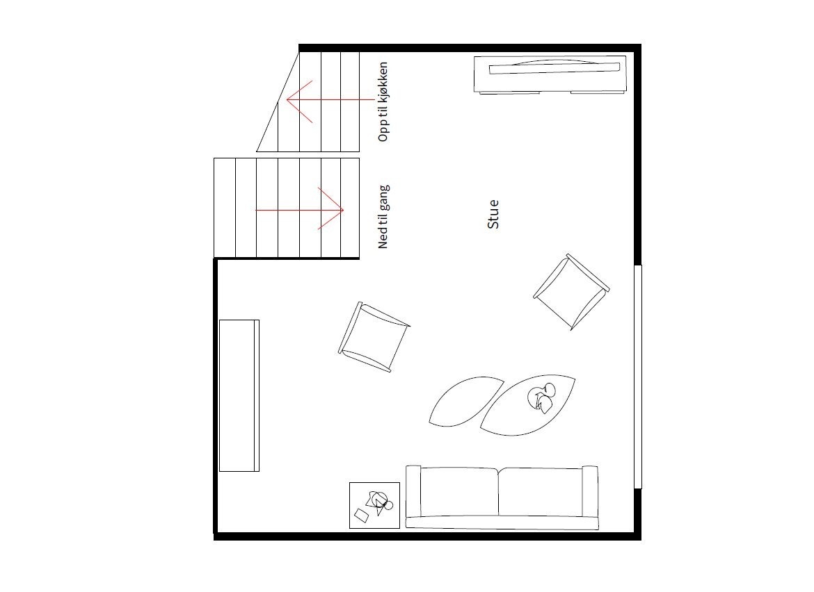 Plantegning stue Galleribilde
