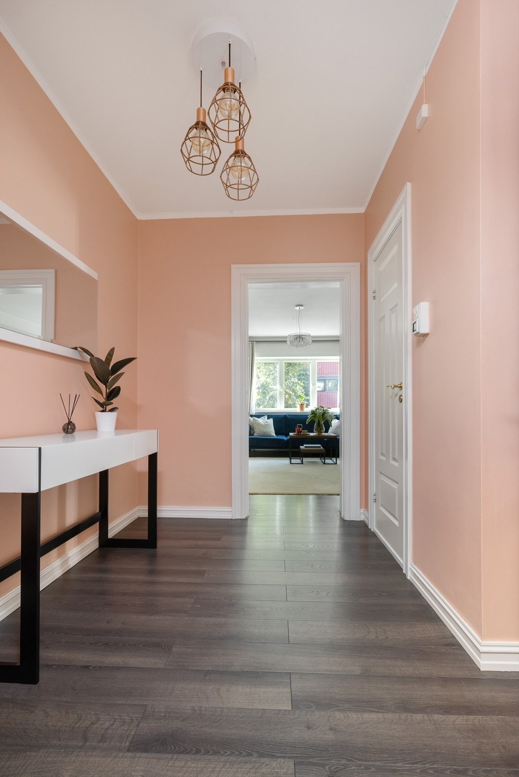 - Romslig inngangsparti i spreke farger med god plass for oppbevaring av sko og yttertøy - Galleribilde