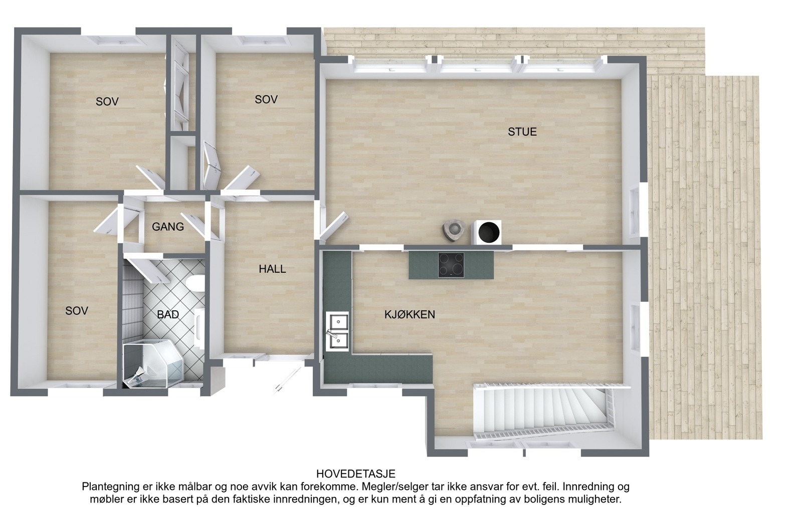 Plantegning hovedetasje Galleribilde