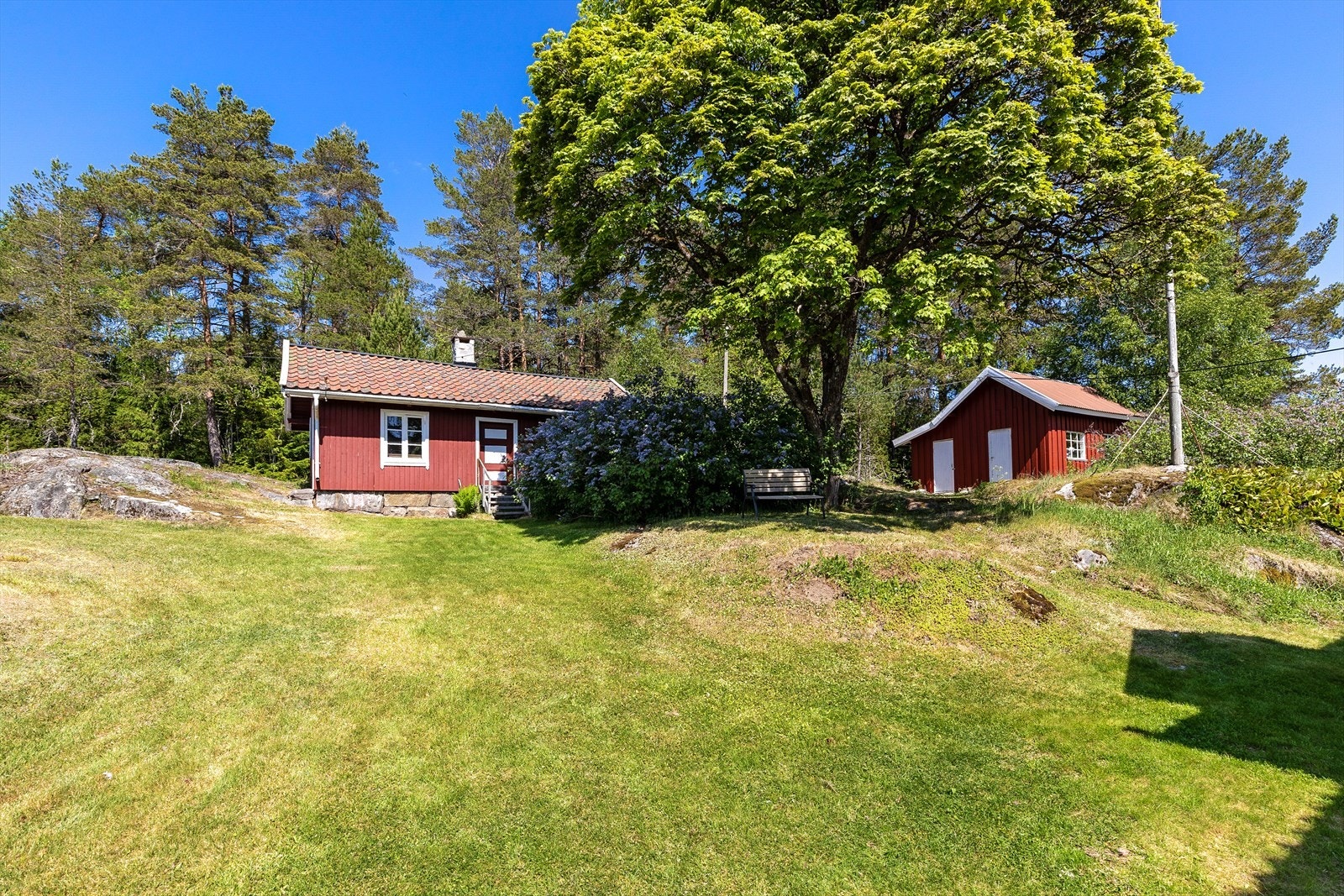 Anneks og utehus. Idyllisk og frodig tomt! Galleribilde
