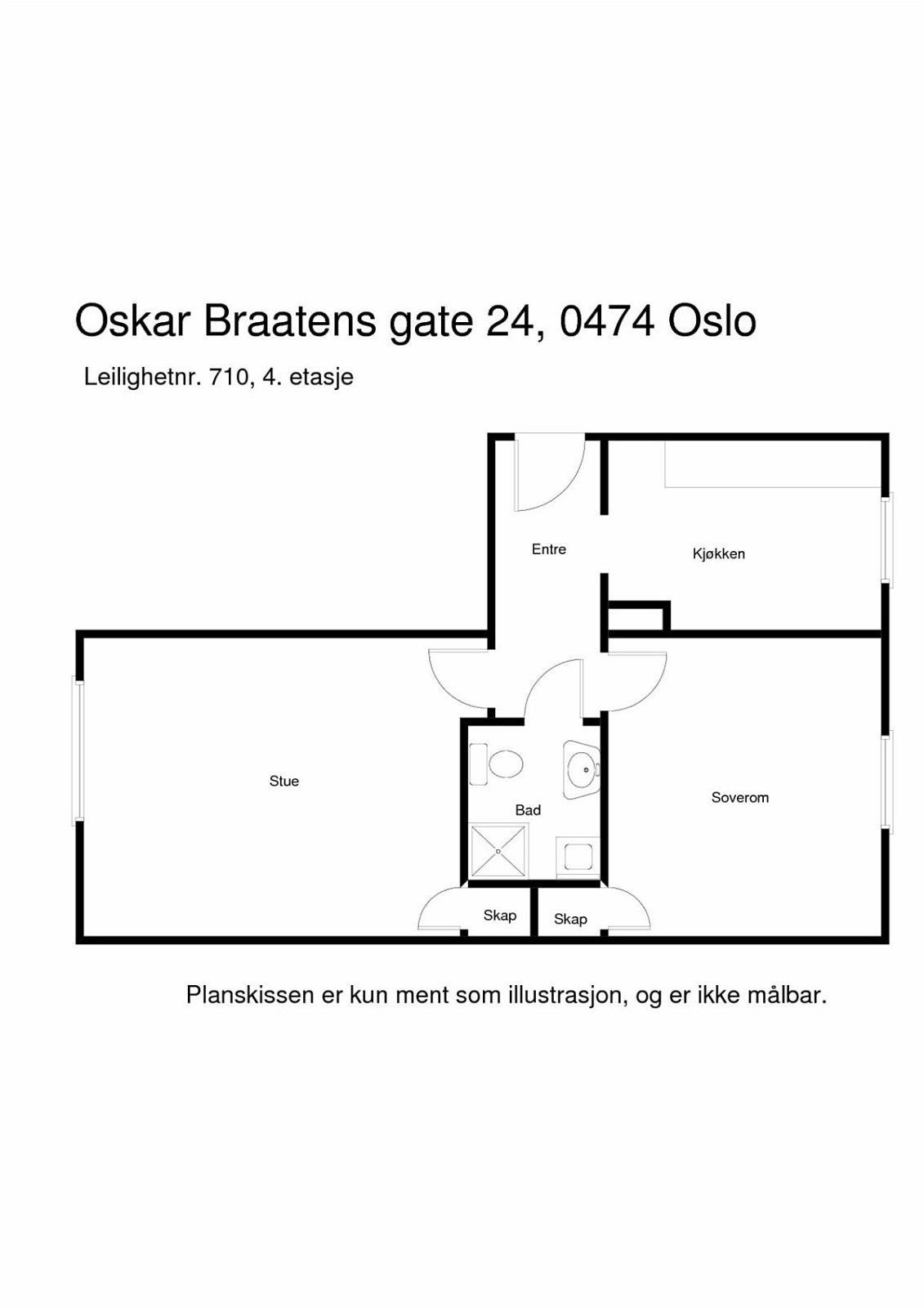 Plantegning Oskar Braatens gate 24. Galleribilde