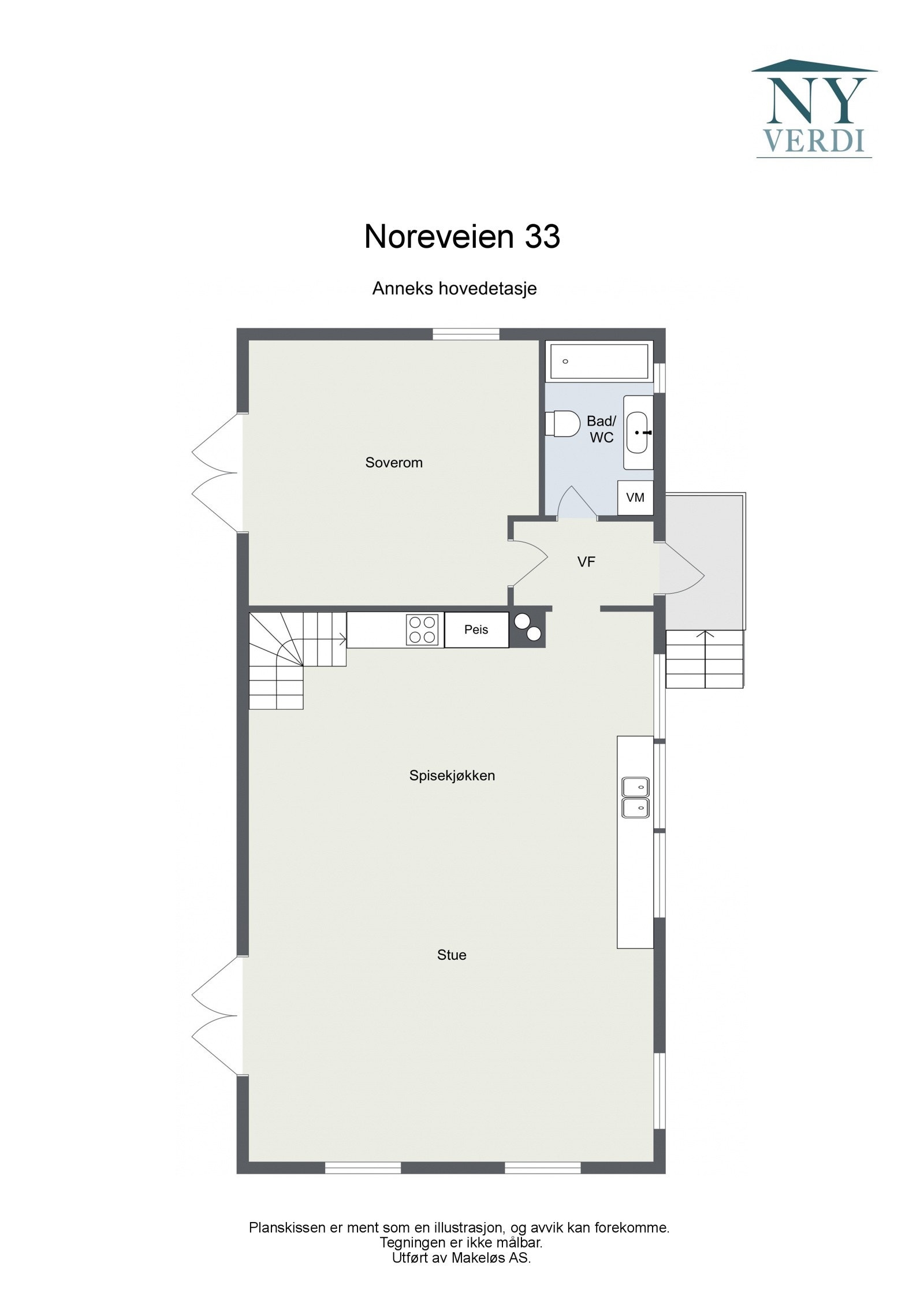Noreveien 33B - Låve/Anneks hovedetasje Galleribilde
