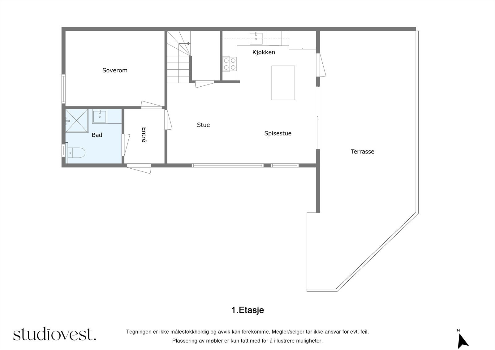 Planskisse 1.Etasje 2D Galleribilde