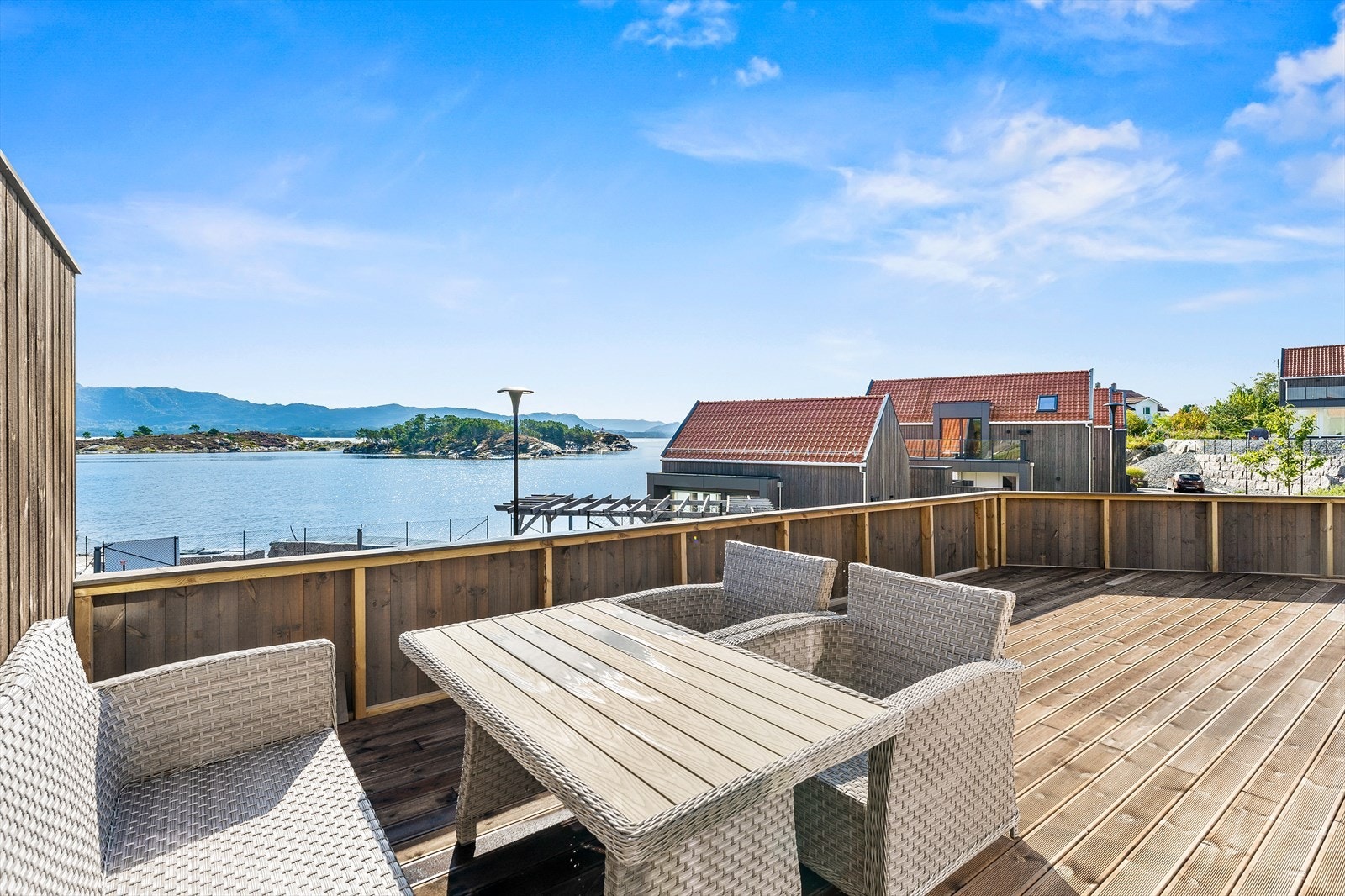 Terrassen er det perfekte stedet å kunne nyte dagens første kaffekopp. Galleribilde