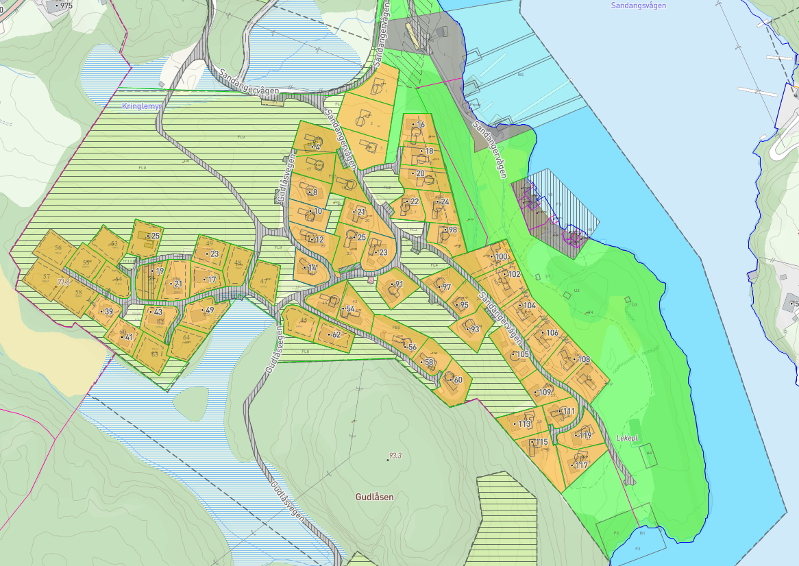Reguleringskart hele Sandangervågen Galleribilde