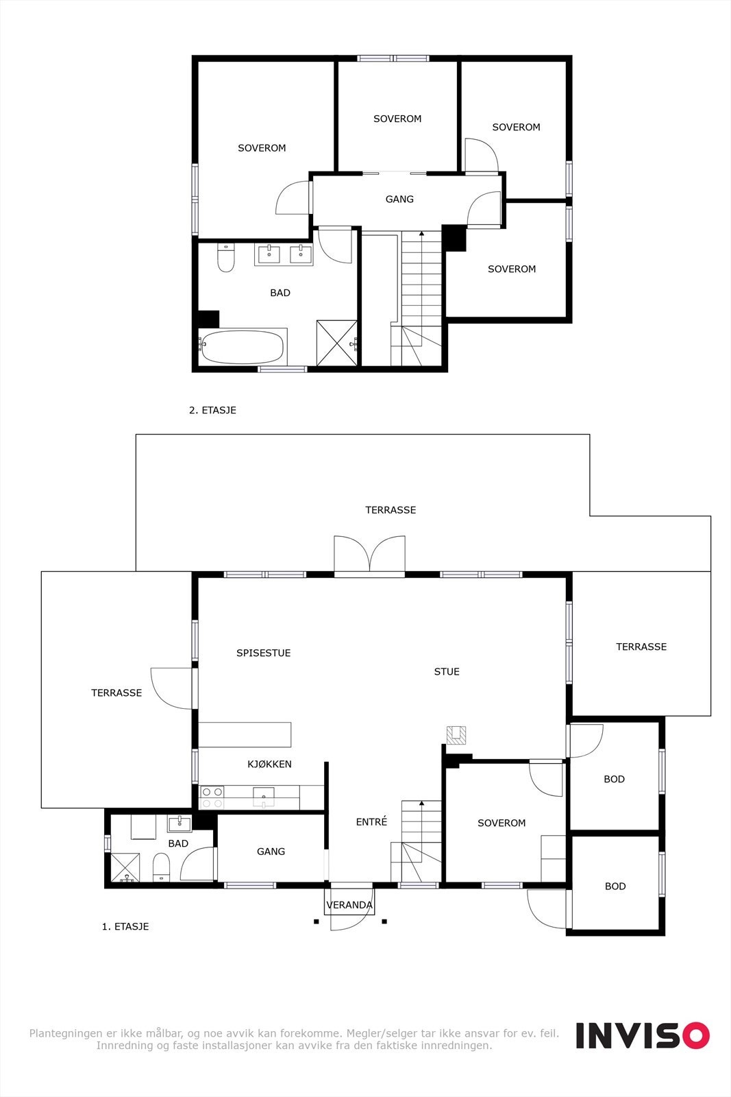Plantegninger for begge etasjer Galleribilde