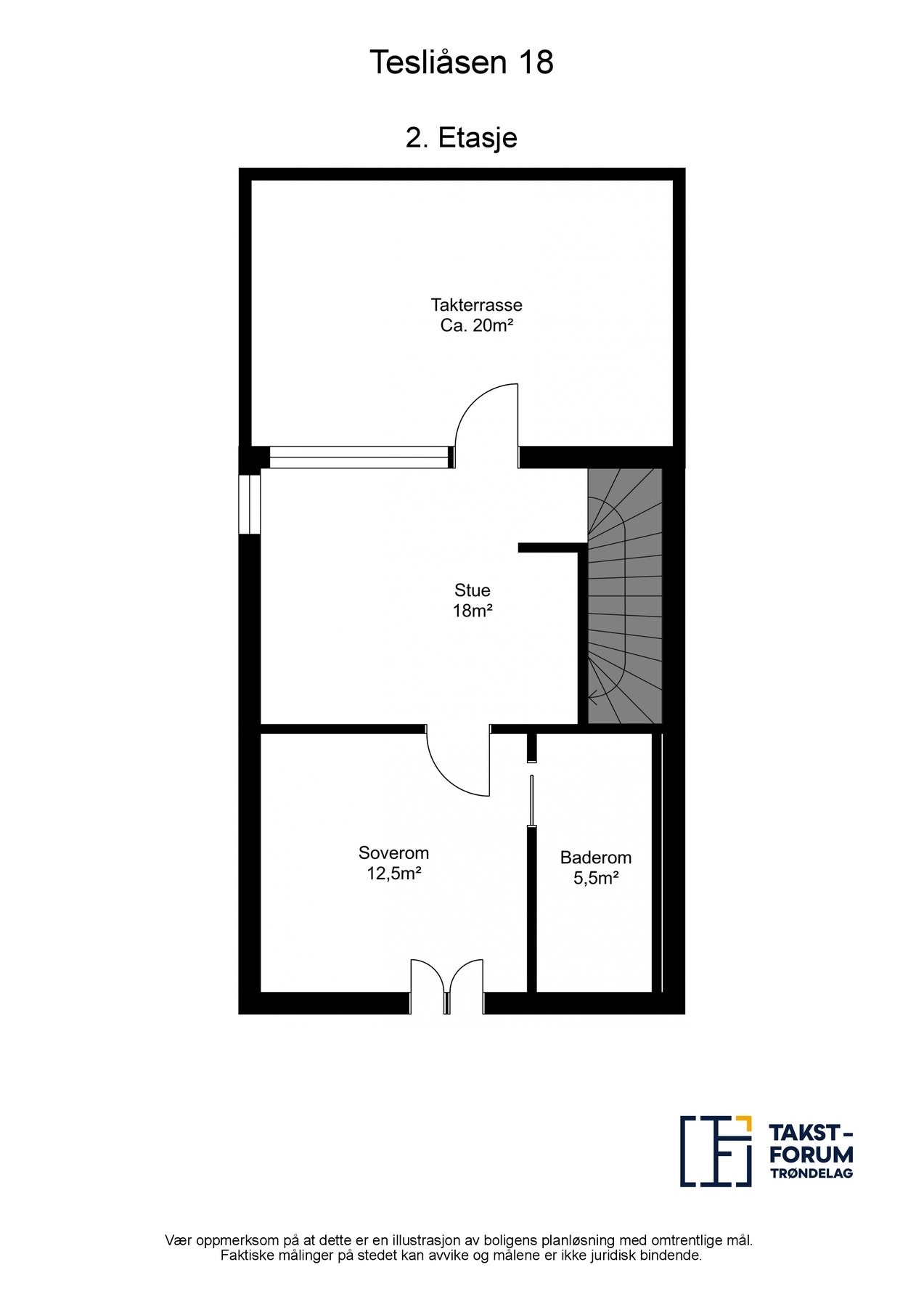 Planskisse med areal - 2.etasje Galleribilde
