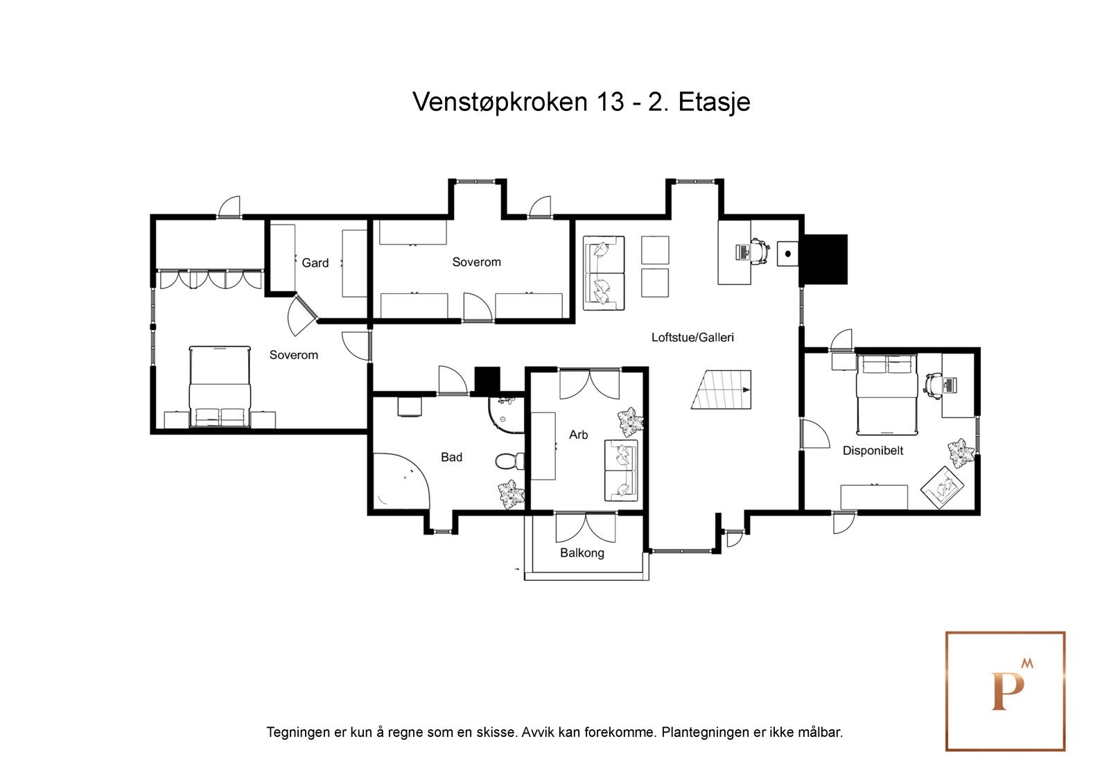 Plantegning 2. etasje Galleribilde