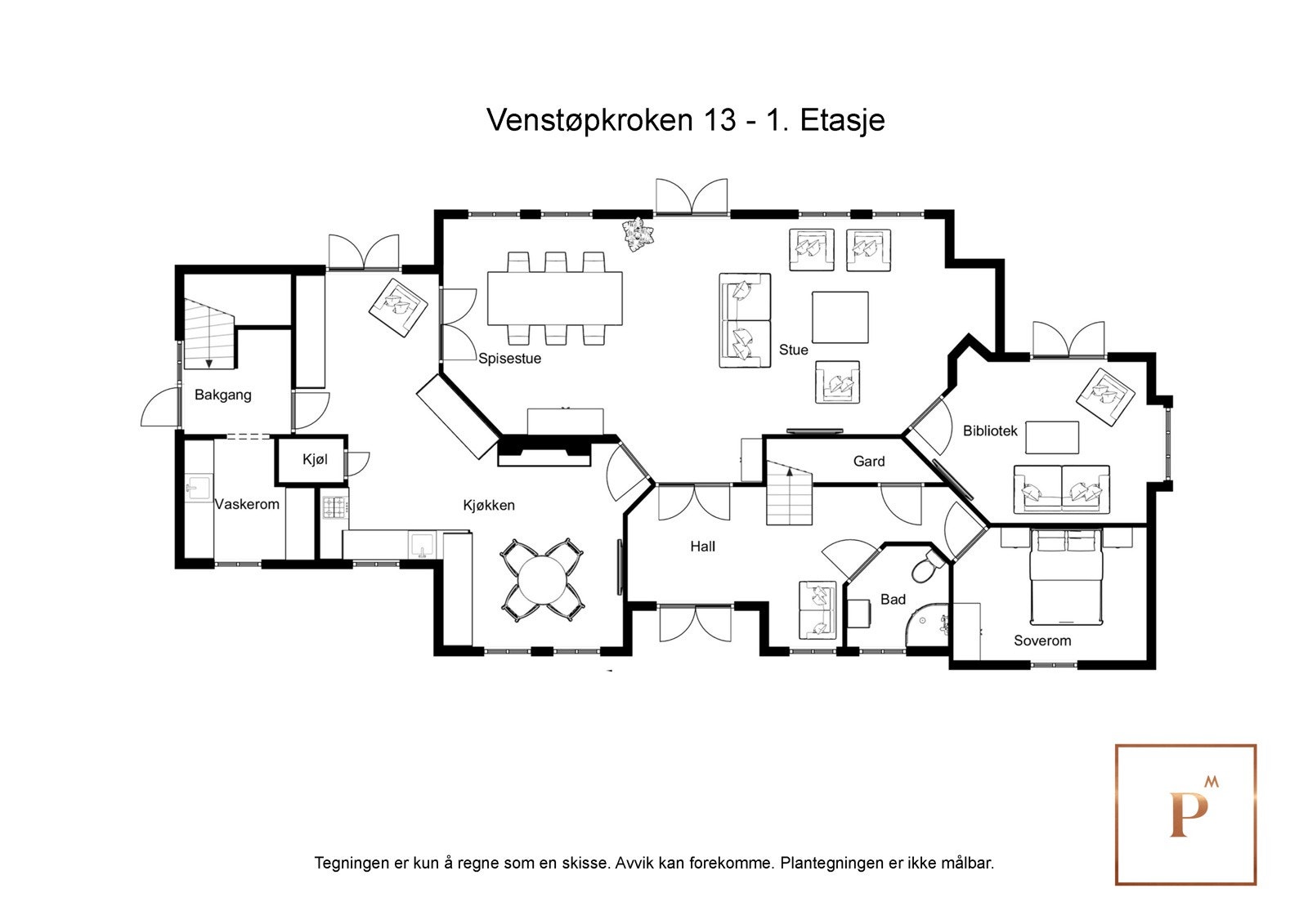 Plantegning 1. etasje Galleribilde