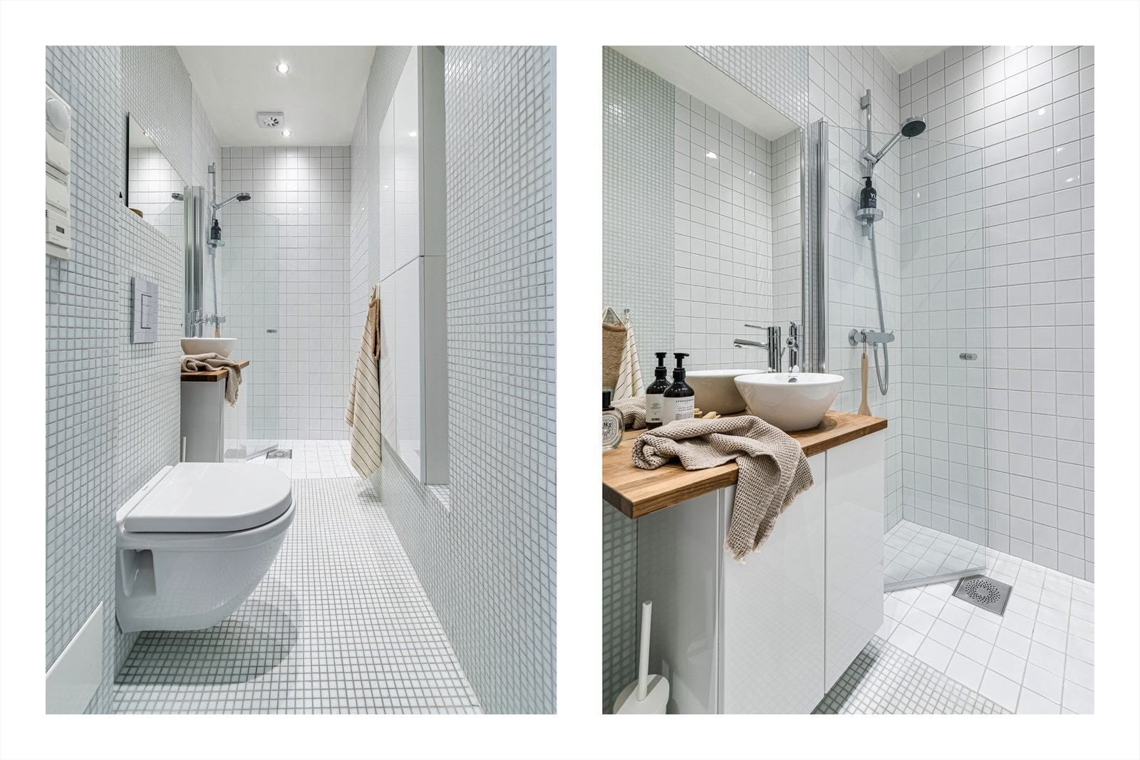 Lyst baderom med varmekabler i gulv. Galleribilde