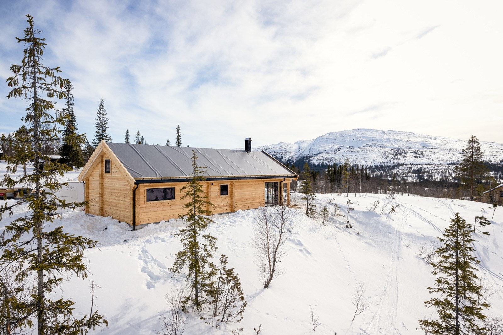 Flott utsikt til fjellnatur og Stienfjellet på 909 moh. Galleribilde