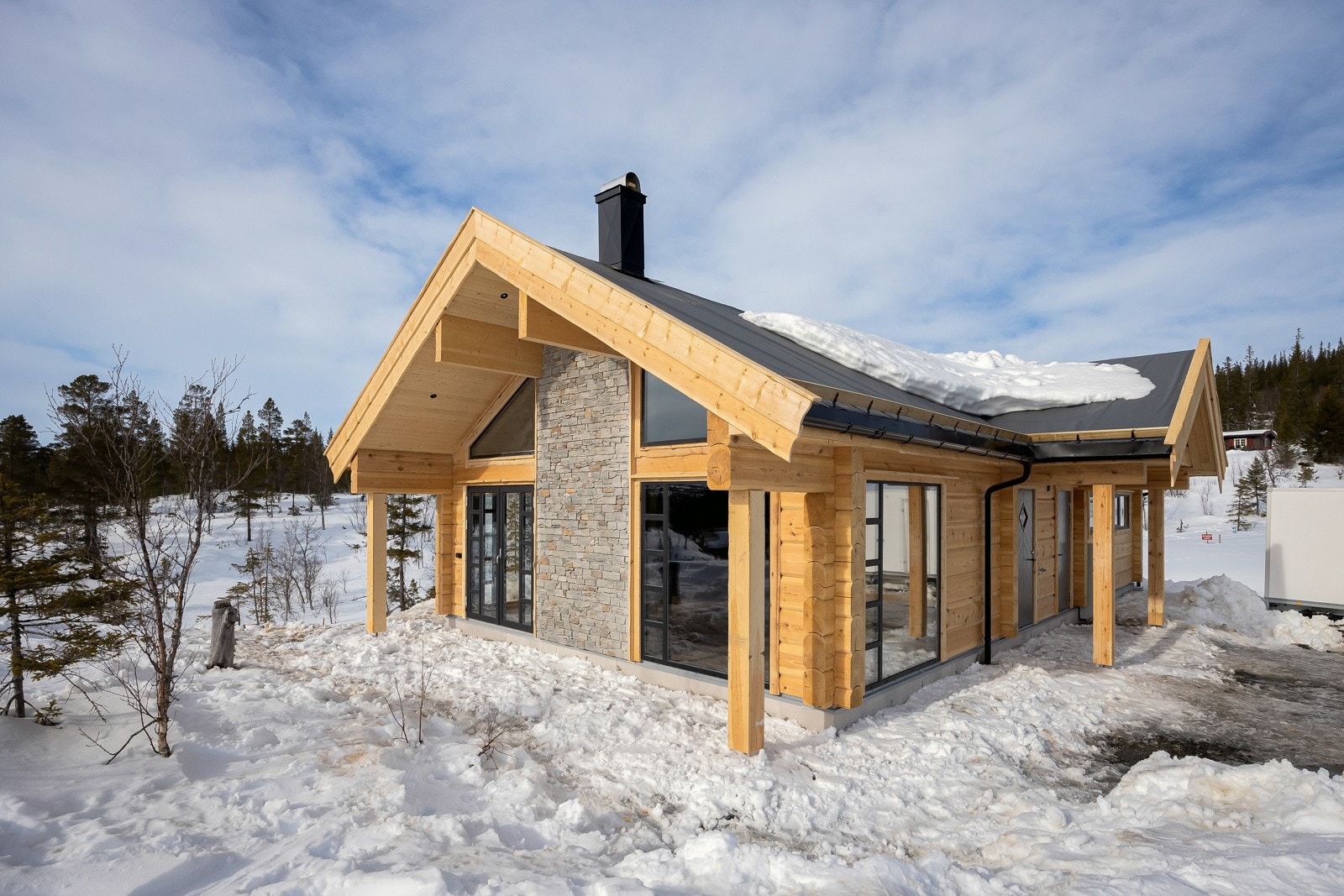 En flott energilaftet hytte fra 2023 med moderne og gjennomtenkte stilvalg, beliggende i vakker fjellnatur i Meråker. Galleribilde