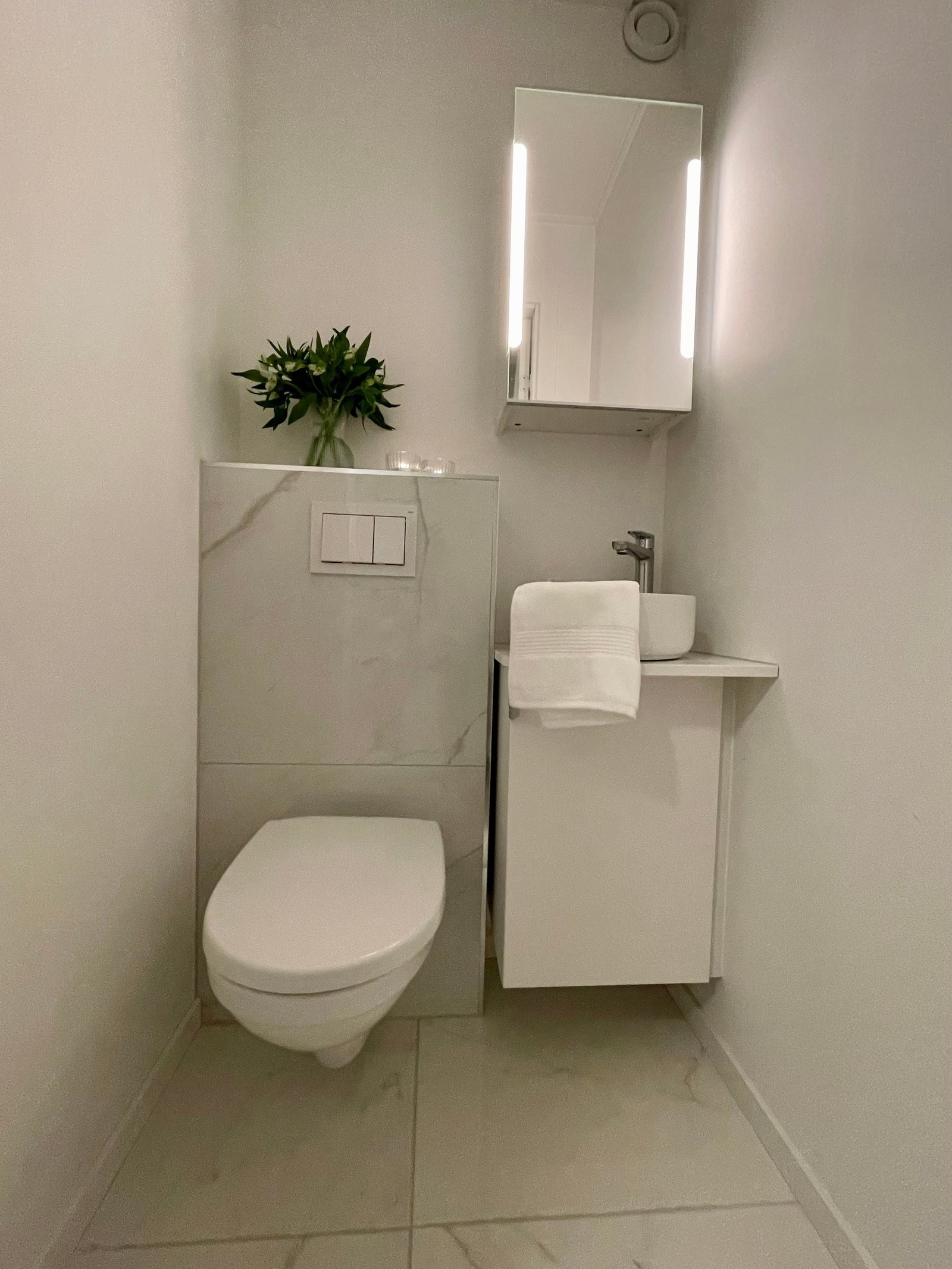 Toalett i samme stil som badet Galleribilde