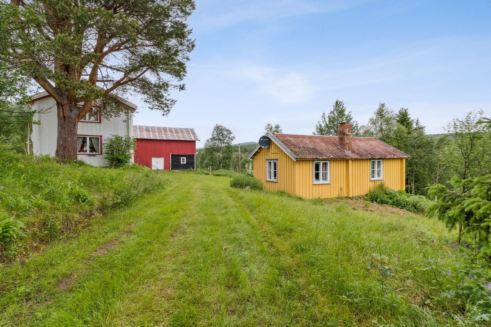 Våningshus, fjøs og sommerstue. Galleribilde