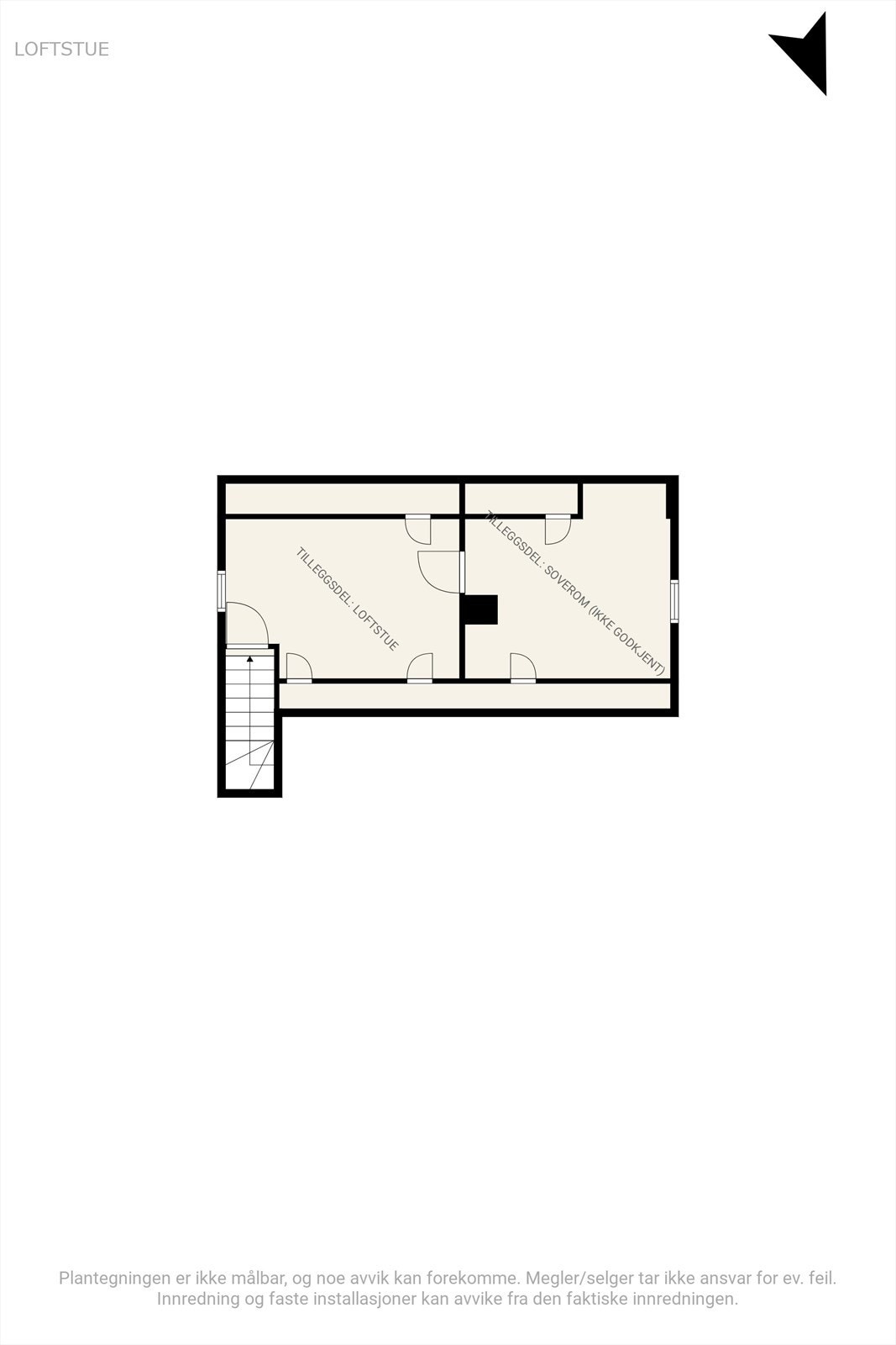Plantegning - loftsetasje. Galleribilde