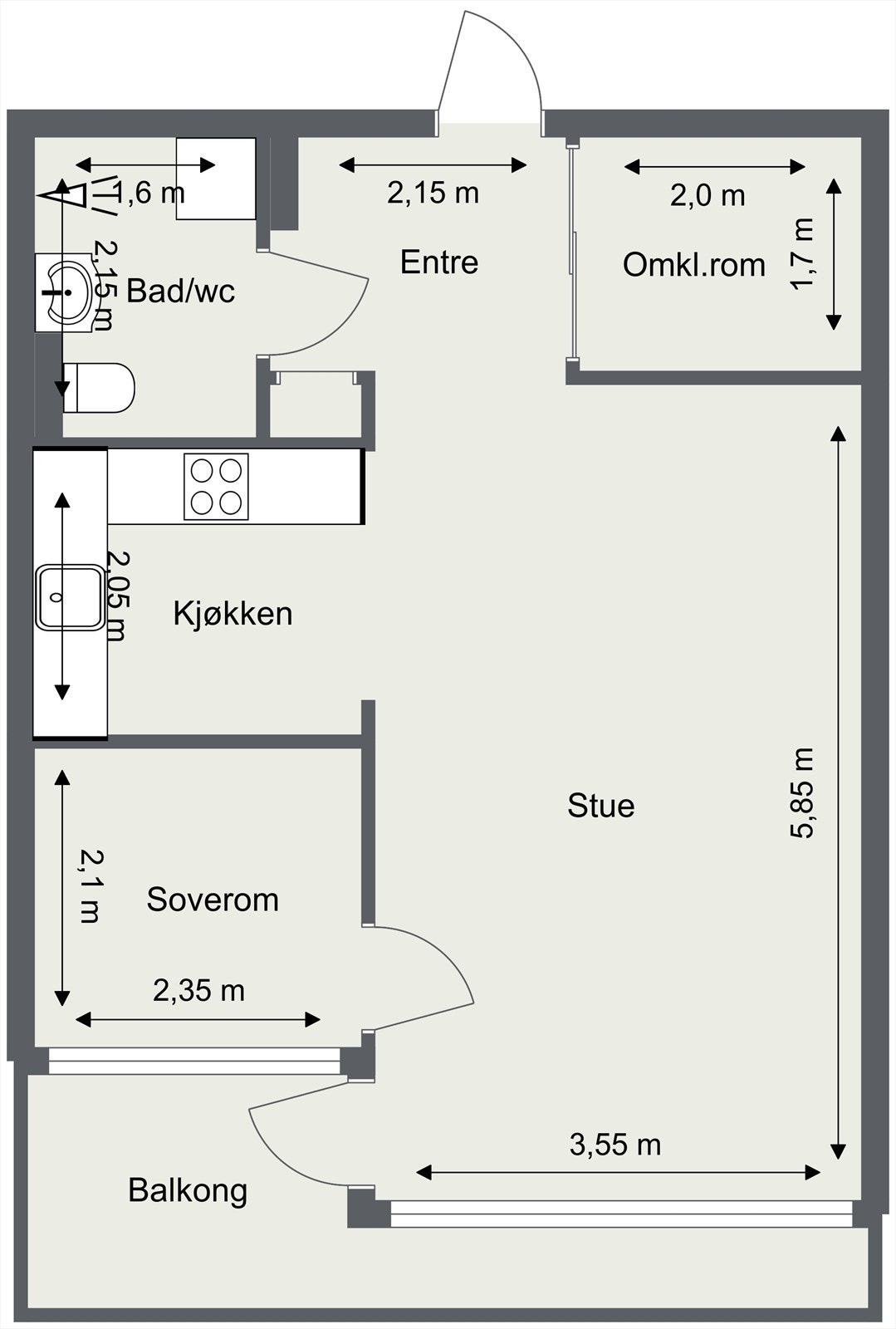 Praktisk planløsning. Galleribilde