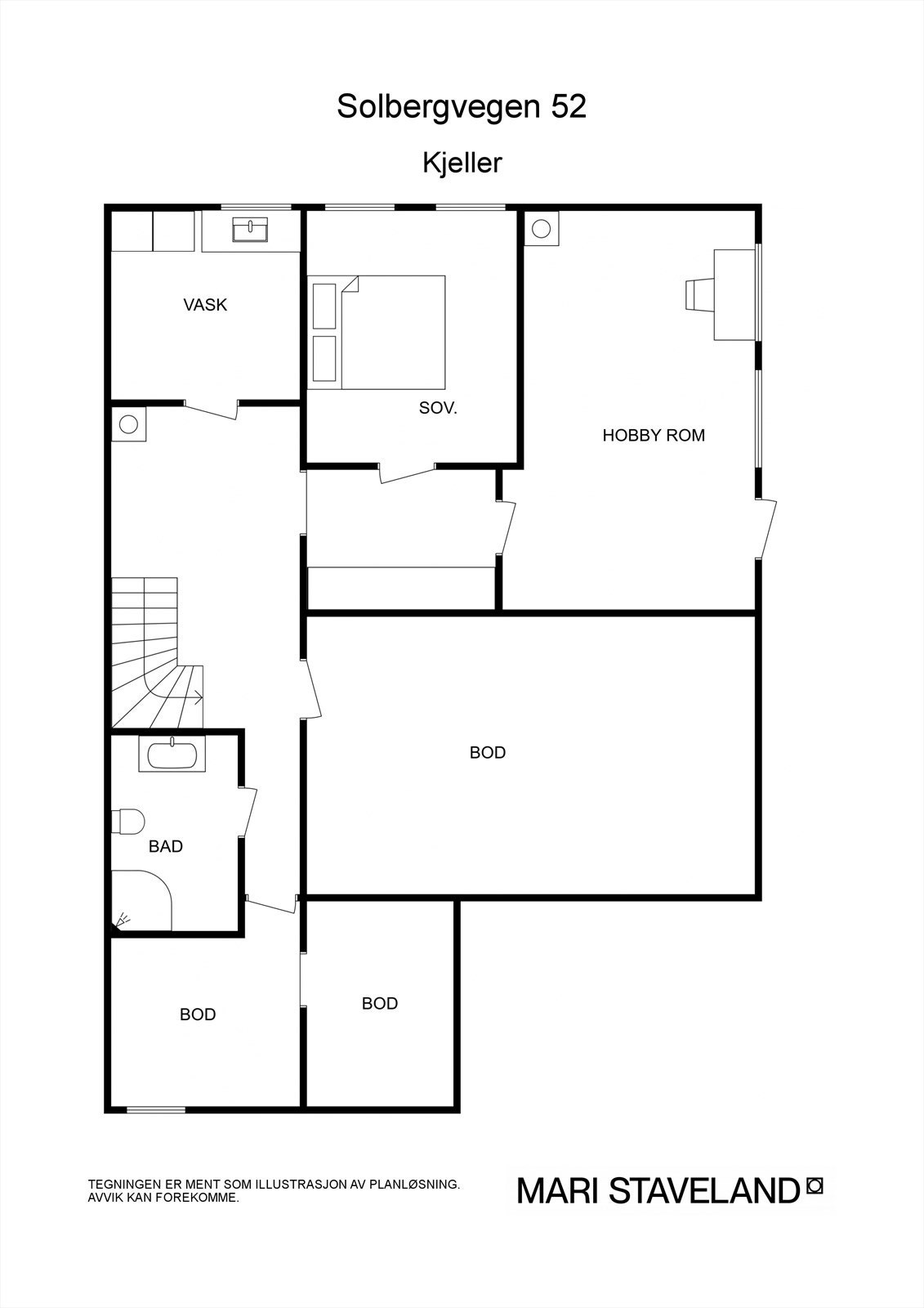 Floorplan letterhead - Solbergvegen 52 - Kjeller - 2D Floor Plan Galleribilde