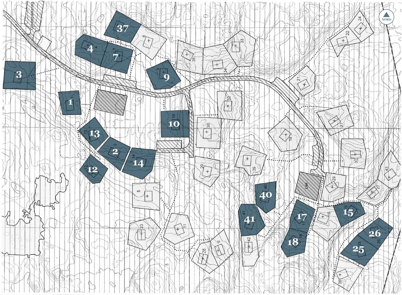 Oversikt over ledige tomter Galleribilde