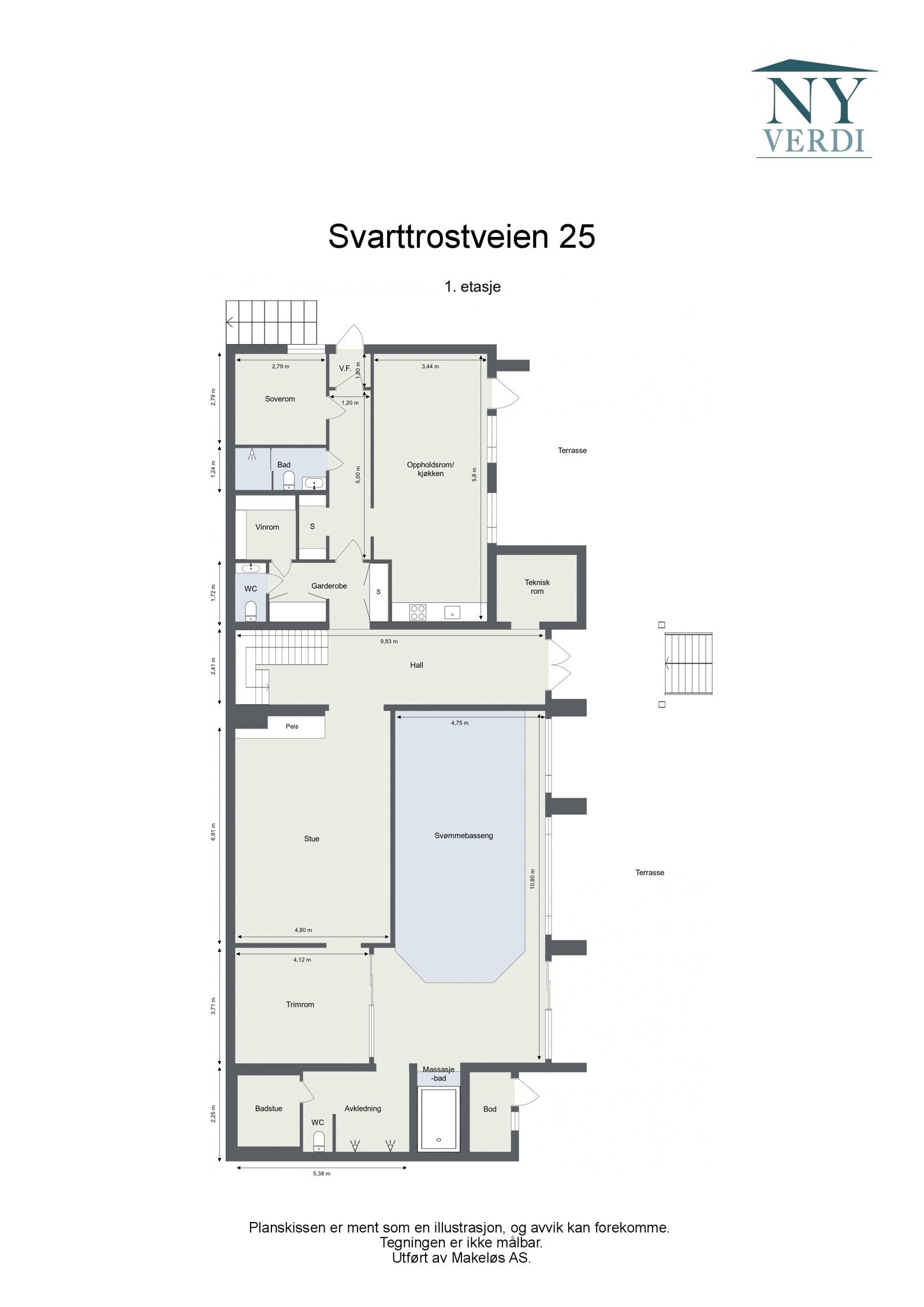 Plantegning u.etg Galleribilde