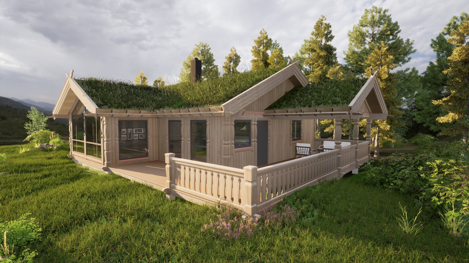 En 100% norskprodusert hytte, fra fabrikken vår i modu Galleribilde
