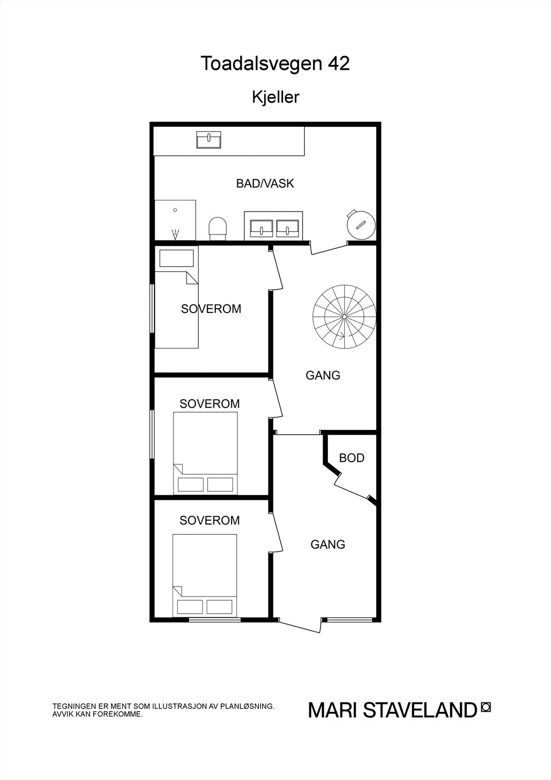 Floorplan letterhead - Toadalsvegen 42 - Kjeller - 2D Floor Plan Galleribilde
